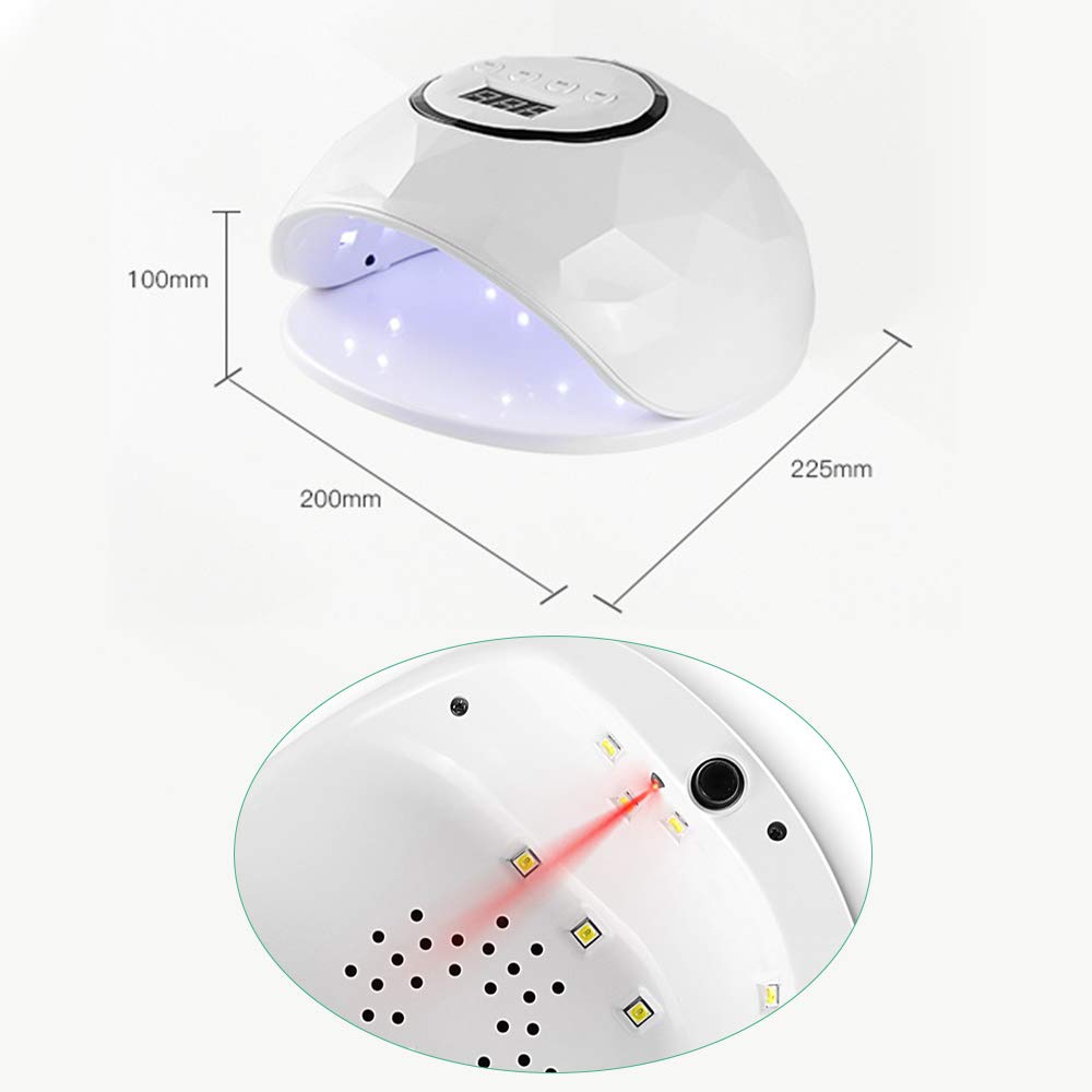 Ubersweet® 72W Professional UV LED Nail Lamp for Gel Polish Curing - Fast Drying Manicure & Pedicure Light for Salon & Home Use - Perfect for Gel Nails, Acrylics, and Dip Powder Nails