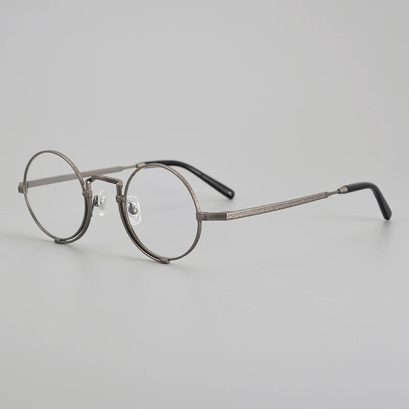 Stylish Unisex Black Titanium Round Eyeglasses 4919 - Lightweight & Durable Full Rim Frames for Men & Women | Perfect for Reading, Work, and Everyday Fashion
