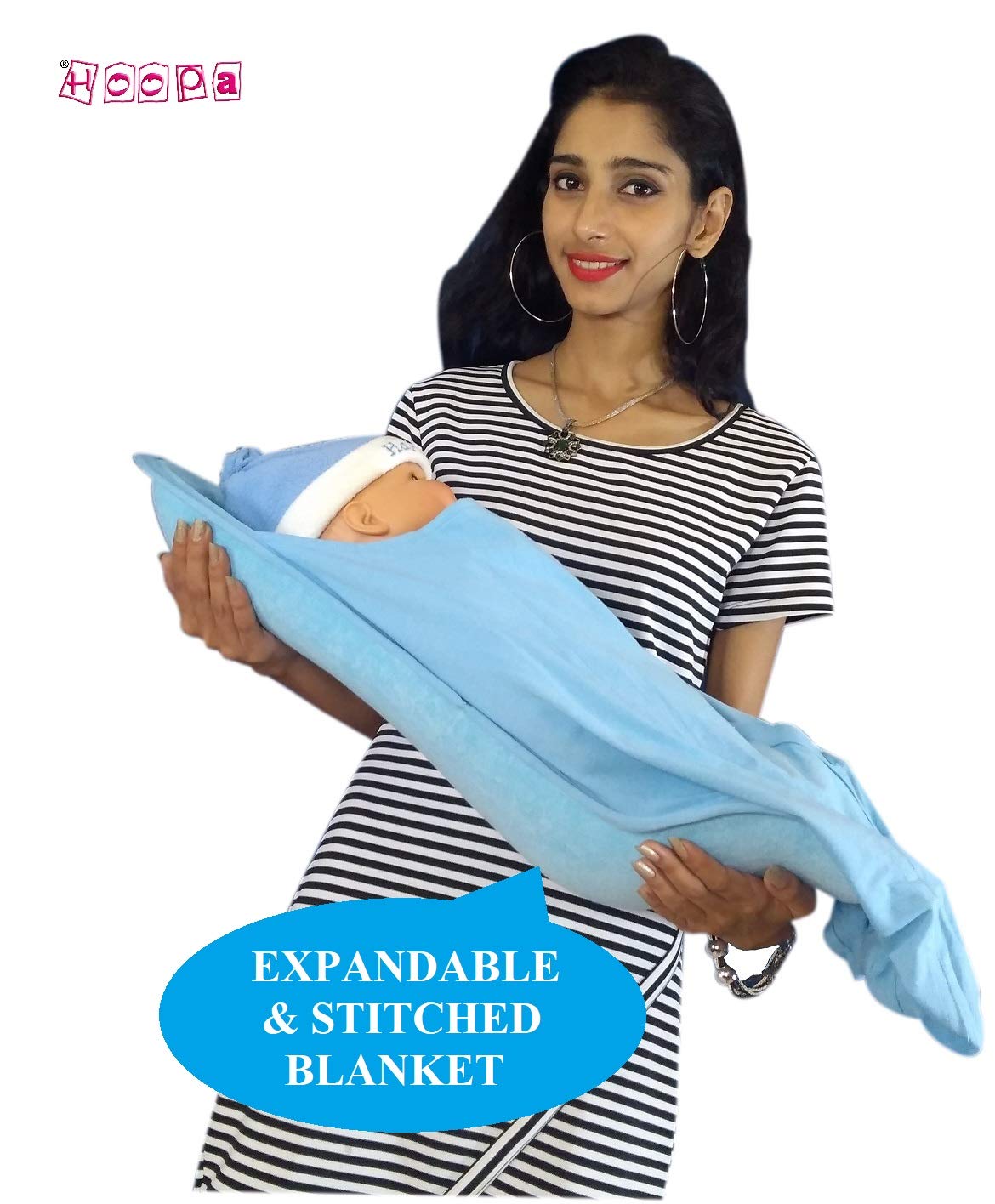 HOOBA 2-in-1 Nursing Pillow with Hood & Cover - Baby Feeding Support for Comfortable Breastfeeding