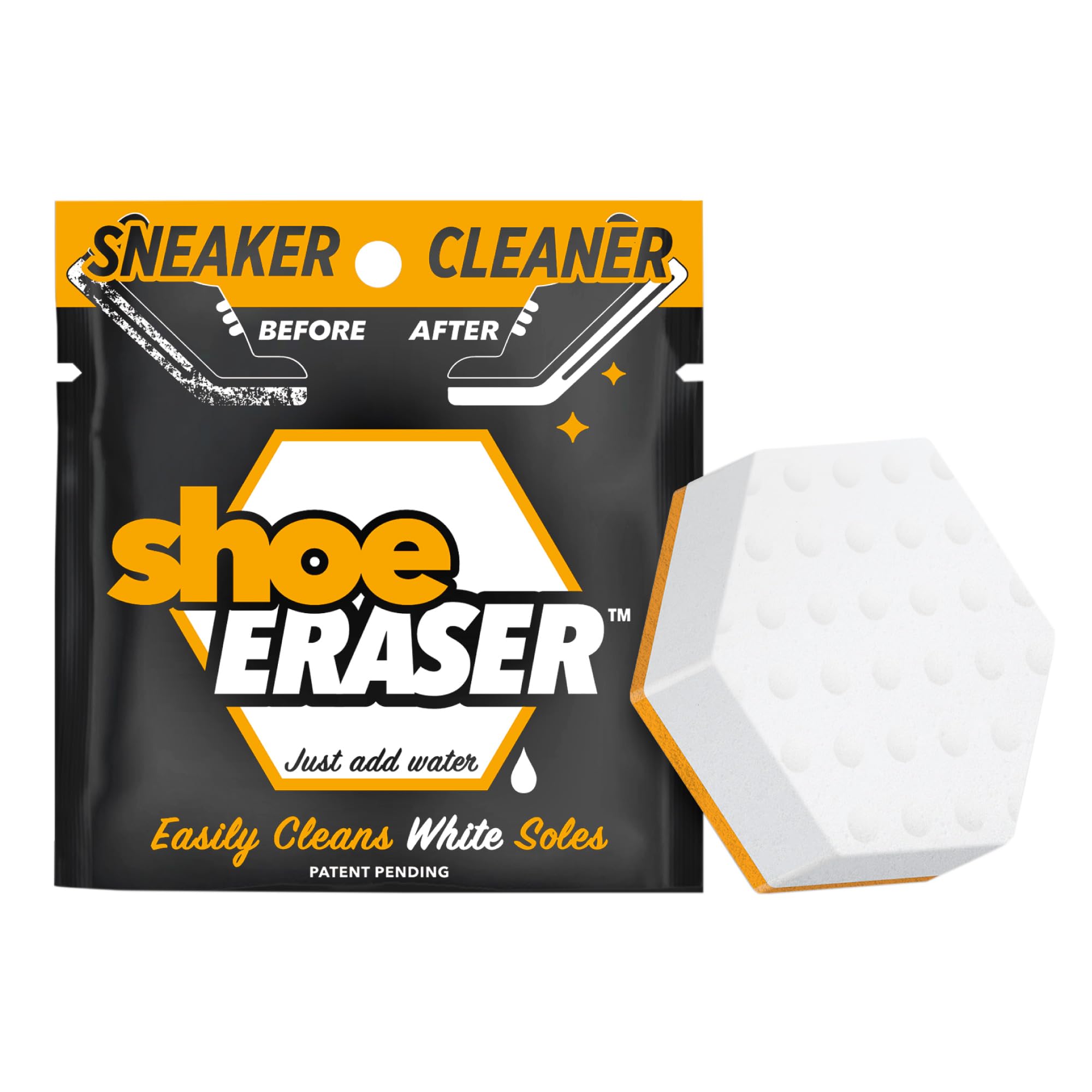 Premium Dual-Sided Shoe Eraser Sponge - Instant Midsole & Sneaker Cleaner for Whitening & Cleaning Shoe Soles (1 Pack) | Disposable Shoe Care Tool for Gym Shoes, Running Sneakers & Casual Footwear