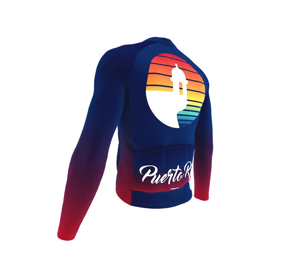 ScudoPro Thermal Long Sleeve Cycling Jersey for Men - USA State Icon Design, Breathable & Moisture Wicking - Perfect for Winter Biking, Road Cycling & Outdoor Sports
