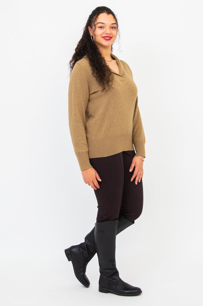 Astrid Women's Cotton Sweater in Terra - Soft & Comfortable Pullover for Casual Wear, Office & Fall Outfits