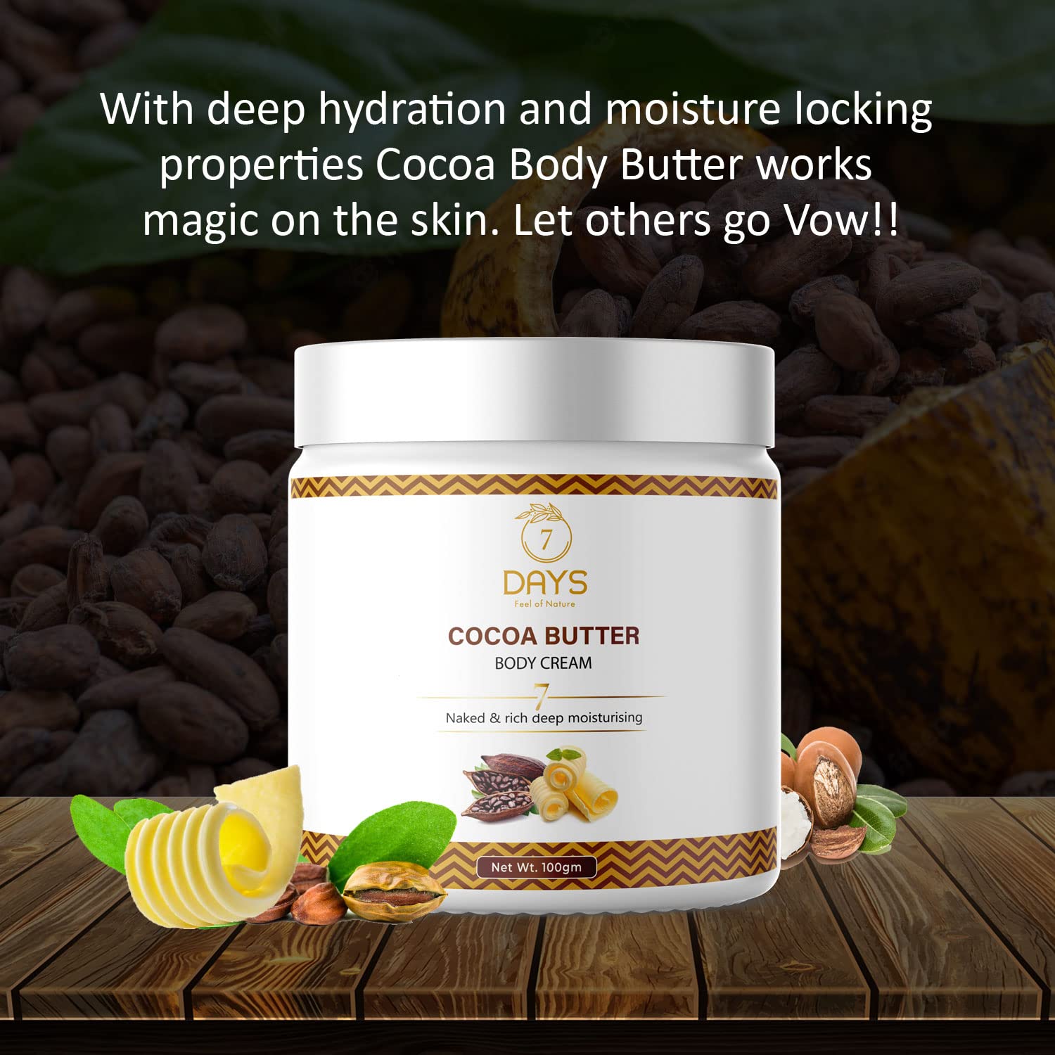 Men's & Women's Cocoa Butter Body Cream for Dry Skin – 24 Hour Deep Hydration | Shea Butter Moisturizer with Extra Nourishing Formula – Hydrating Hand & Body Lotion (100ml) – Perfect for Daily Skincare Routine & Winter Dry Skin Care