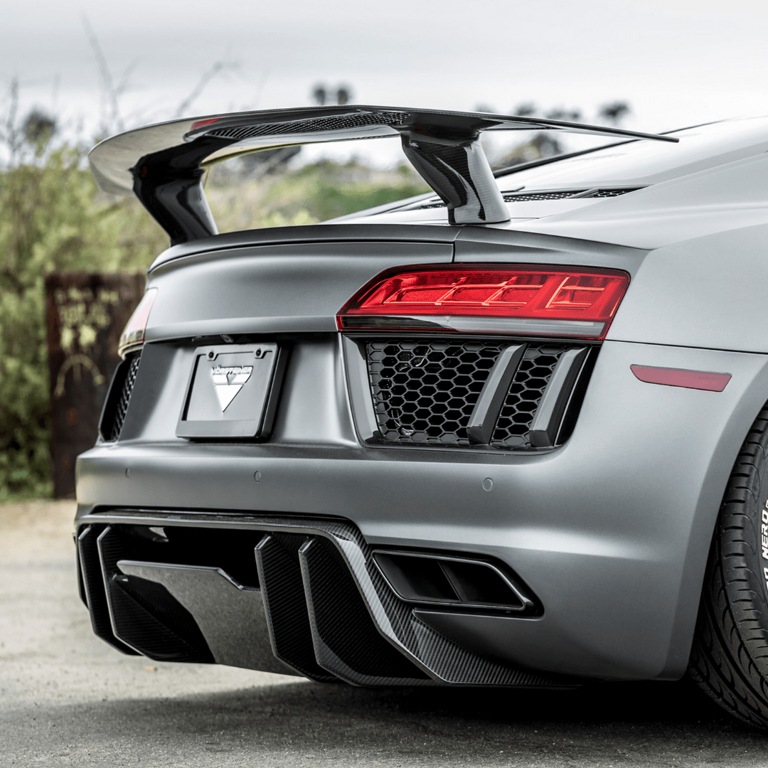Audi R8 Carbon Fiber Rear Diffuser V Style™️ - High Performance Aero Upgrade for Track & Street Racing