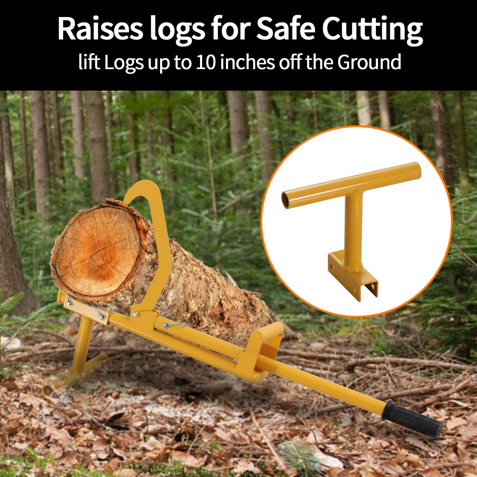 Heavy Duty Log Hauler & Timberjack with Jack Handle - Cant Hook Log Jack Lifter for Felling, Logging & Forestry - Perfect for Firewood Processing, Lumberjacking & Woodland Management