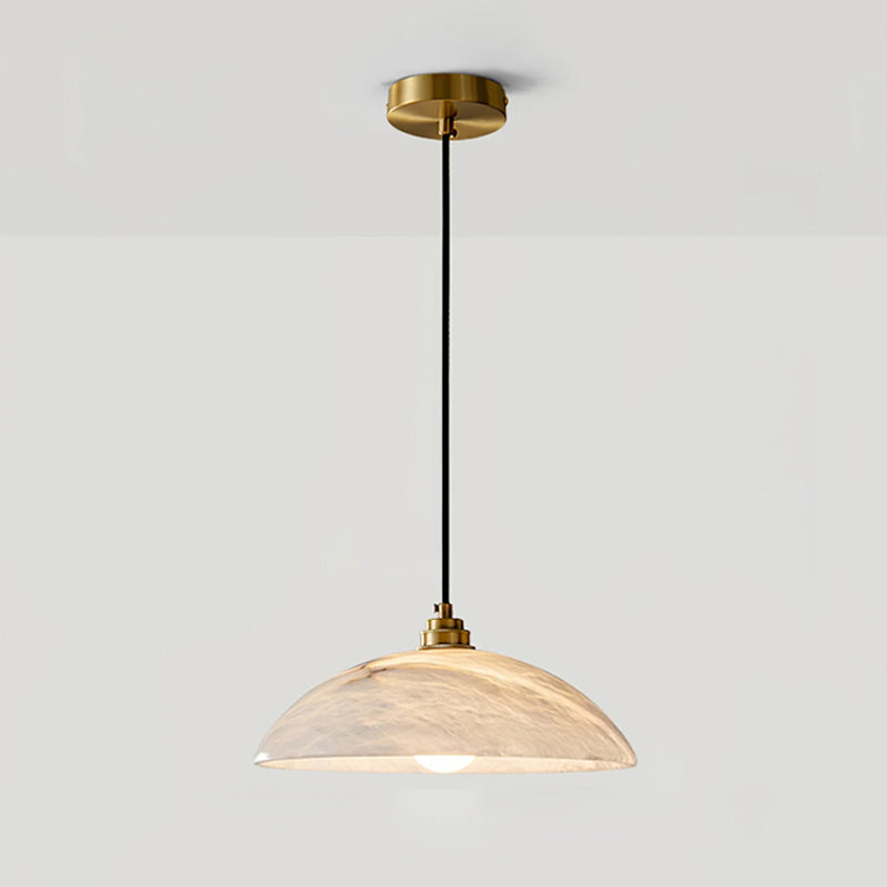 Elegant Dome Alabaster Pendant Light - Modern Crystal Glass Ceiling Lamp for Dining Room, Kitchen Island & Bedroom Lighting