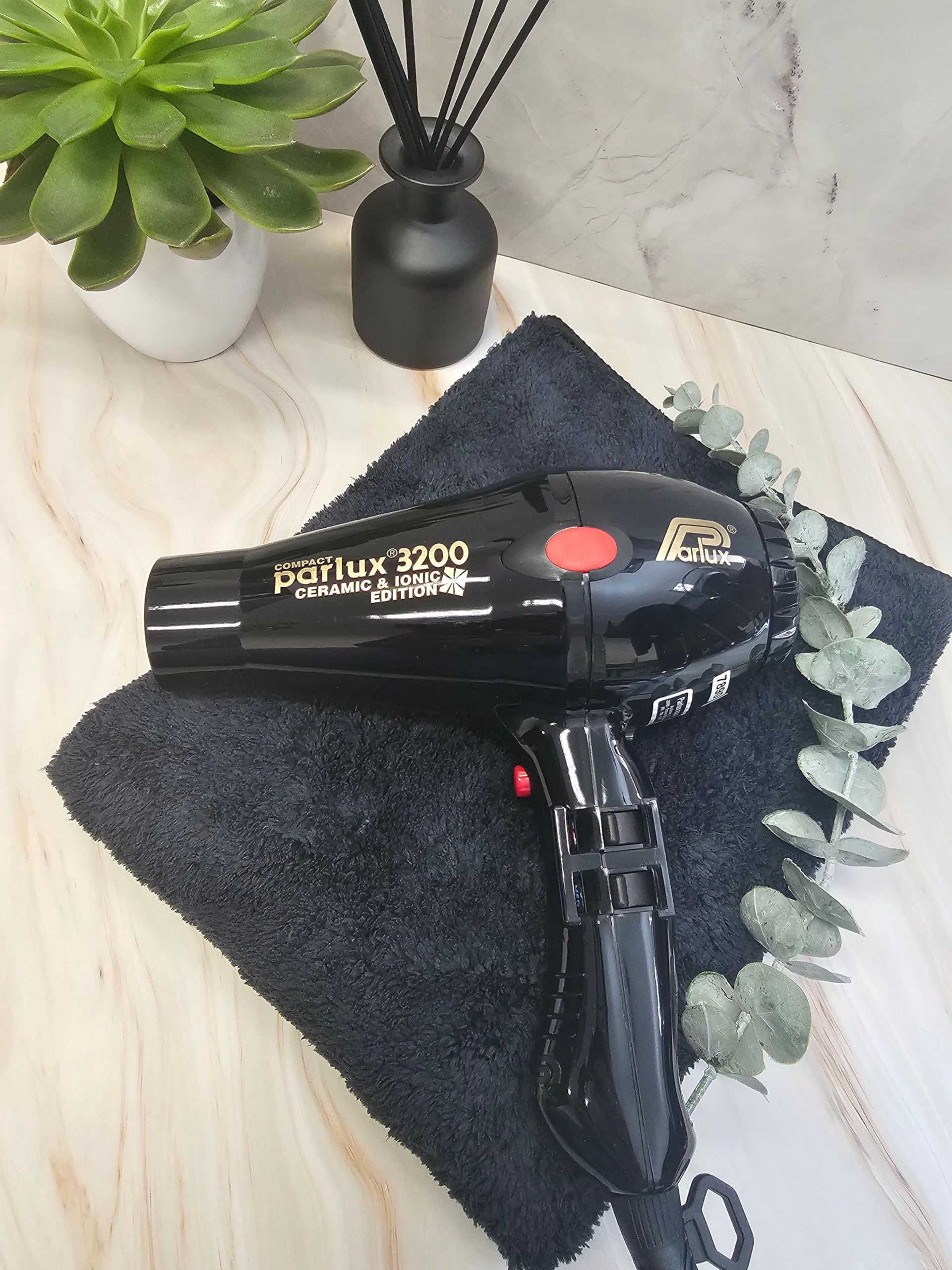 Parlux 3200 Professional Ceramic Ionic Hair Dryer - 1900W Lightweight Compact Blow Dryer with 2 Speed & 3 Heat Settings, Cool Shot Button | Salon Quality for Smooth Frizz-Free Hair | Perfect for Home Use, Travel & Styling