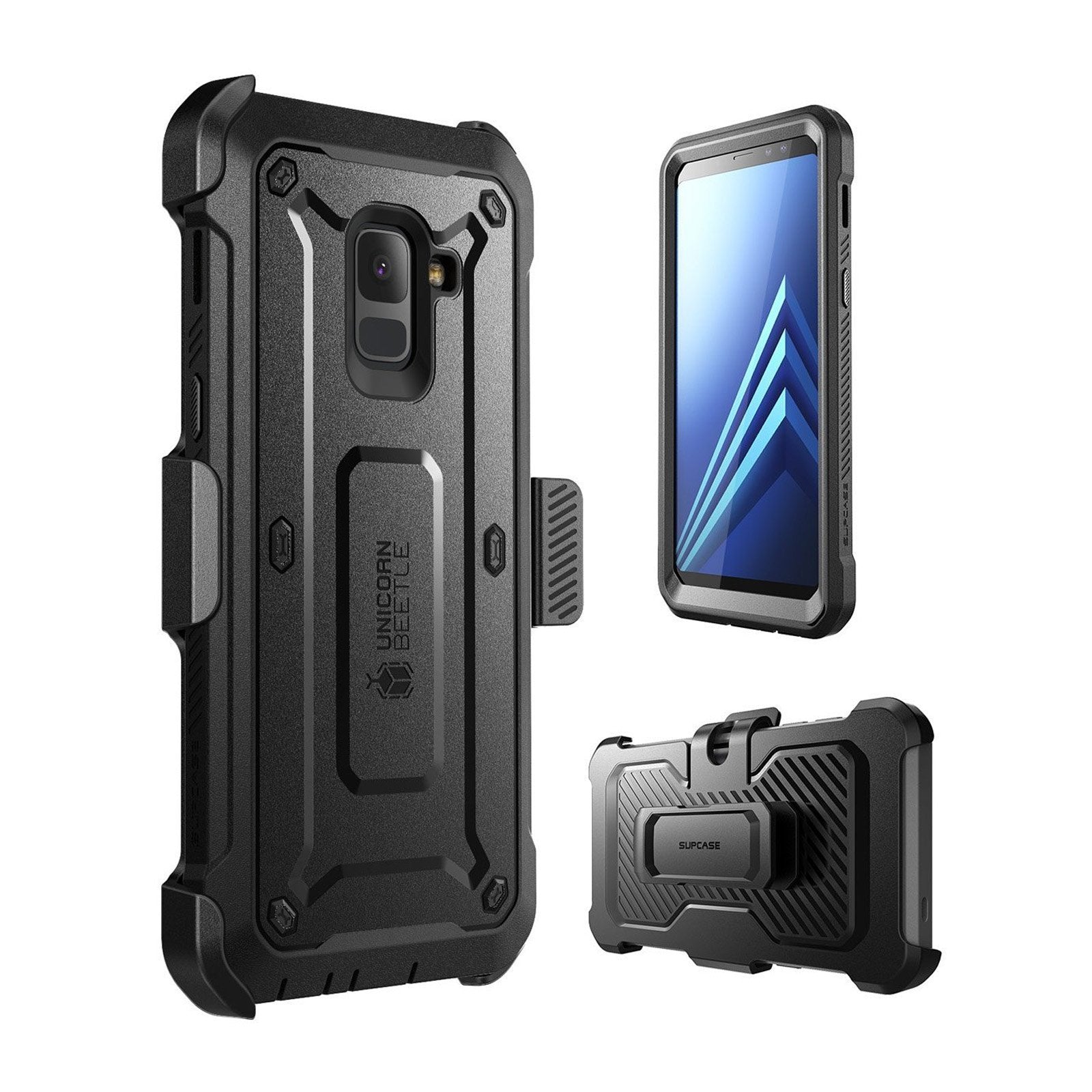 Samsung Galaxy A8 Plus Unicorn Beetle Pro Rugged Case - Heavy Duty Protective Cover with Kickstand, Shockproof & Scratch Resistant for Outdoor Activities, Work & Travel (Black)
