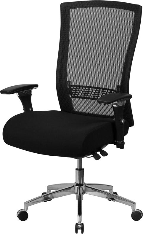 FLASH HERCULES Series Heavy Duty 300 lb Capacity Black Mesh Ergonomic Office Chair with Seat Slider - 24/7 Intensive Use for Home Office, Gaming & Workspaces