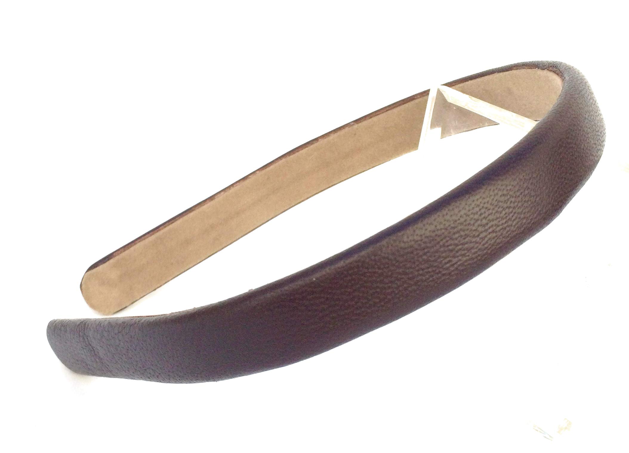 Wardani 1.5cm Wide Genuine Lambskin Leather Headband - Handmade in USA - All-Day Comfort - Brown Hair Accessory for Women - Perfect for Workouts, Yoga & Fashion Styling