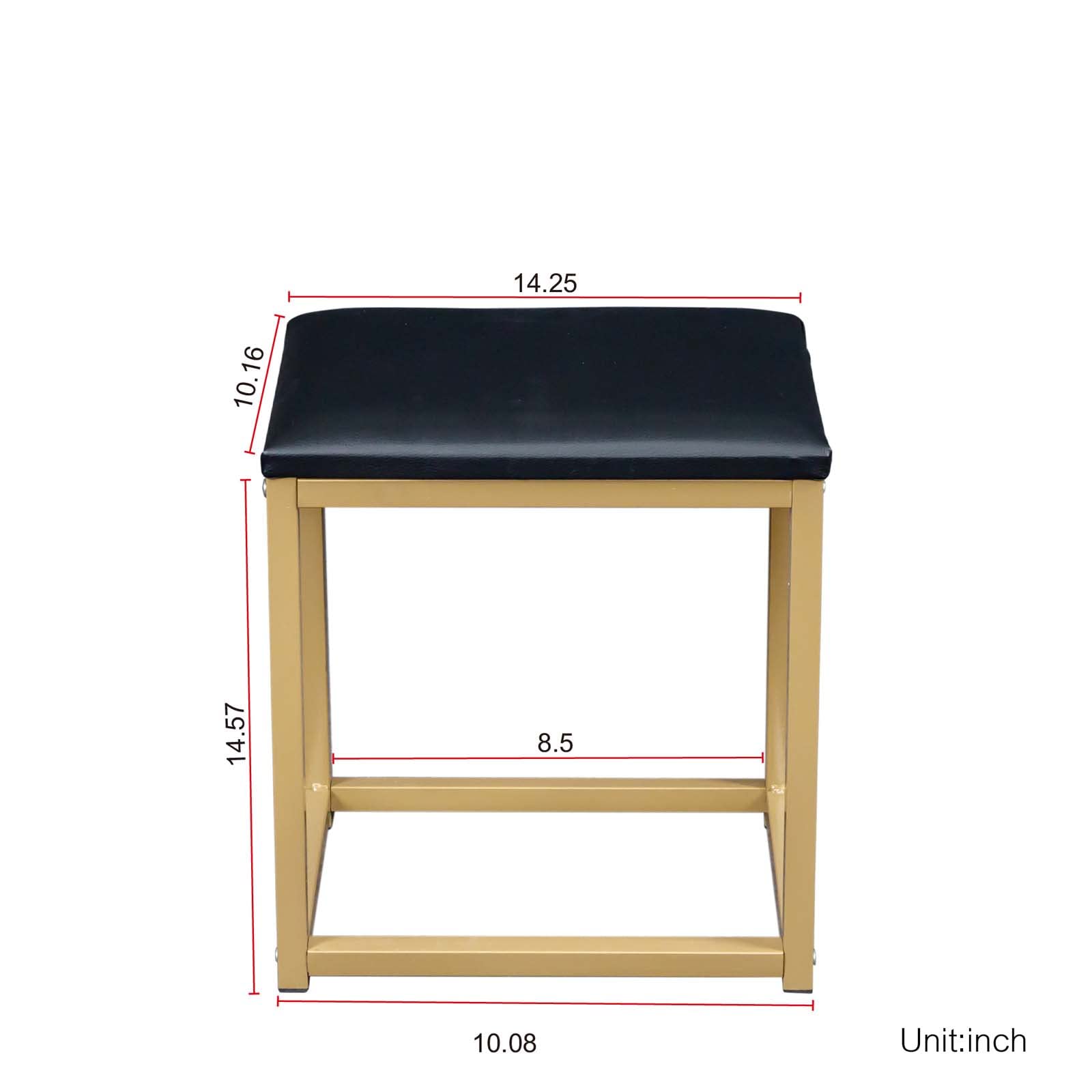 Modern Vanity Table Set with 10 LED Lights Makeup Mirror & Stool - Adjustable Brightness, 3 Storage Drawers, Black Makeup Dresser for Women Bedroom | Perfect for Daily Beauty Routine & Small Space Organization