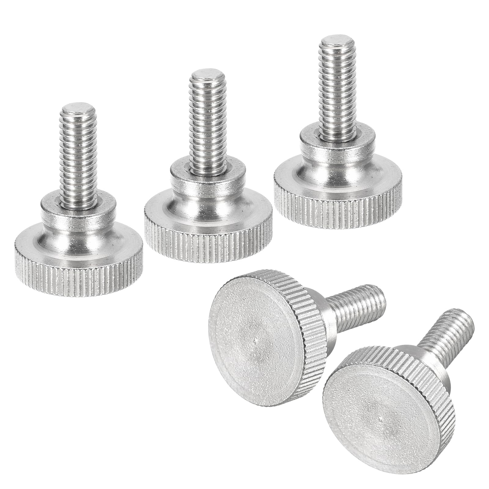 304 Stainless Steel M6x16mm Knurled Thumb Screws 5pcs - for DIY & Electronics Assembly