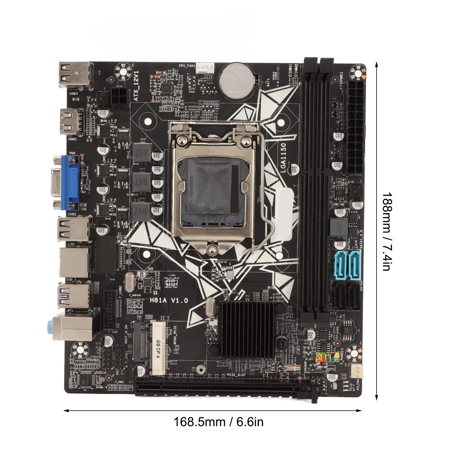 H81a Motherboard - SATA 3.0 High Speed Transfer, VGA & HDMI Ports, WiFi Support, NGFF M.2 Interface, Multi-Phase Power for Xeon E3 V3 - Perfect for Gaming PC Builds and Home Office Workstations