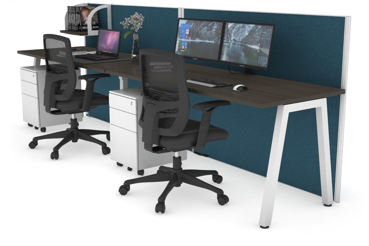 Horizon Quadro 2-Person Standing Desk | 1600L x 700W Adjustable Height Office Workstation | Perfect for Shared Workspaces & Home Offices