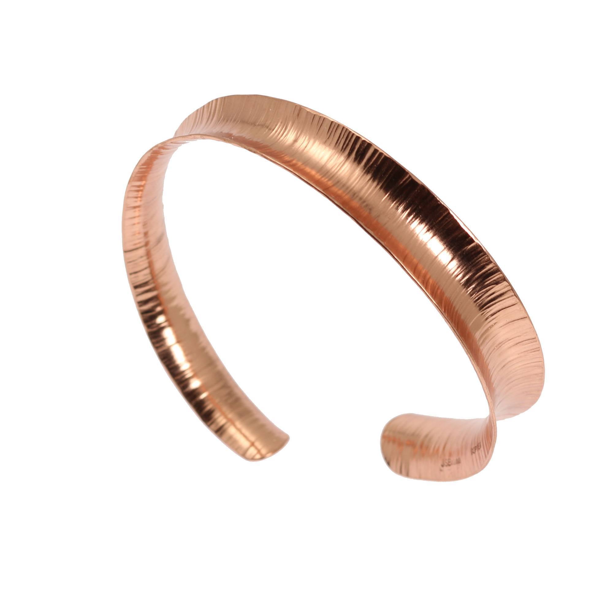 Handmade Anticlastic Copper Bangle Bracelet for Women - Elegant Hammered Jewelry for Everyday Wear, Boho Style Accessories for Casual Outfits & Special Occasions
