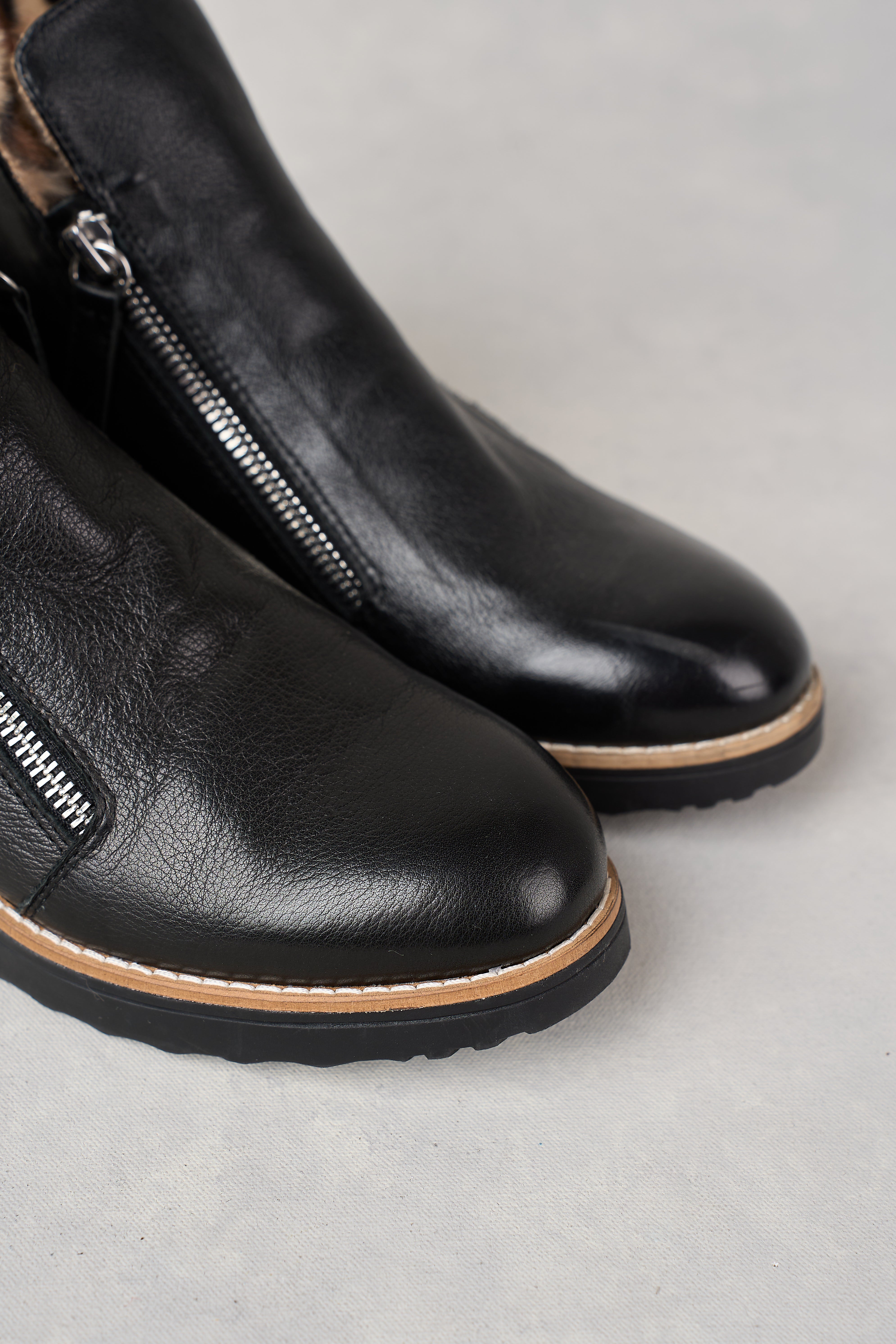 Double Zip Sneaker Boot for Women - Waterproof Black Ankle Boots for Walking, Hiking & Outdoor Activities