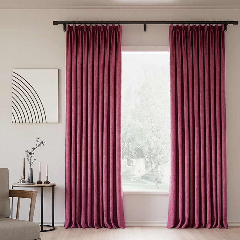 Pinch Pleated Blackout Curtains - 100% Linen Fabric for Modern Home Decor | Noise Reducing & Thermal Insulated Window Drapes for Bedroom & Living Room
