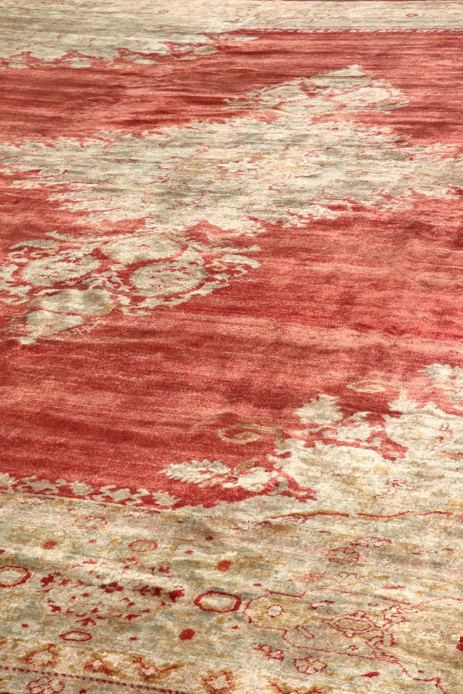 Handwoven Antique Angora Oushak Traditional Rug - Vintage Turkish Wool Carpet - Perfect for Living Room, Bedroom & Home Decor - J66193