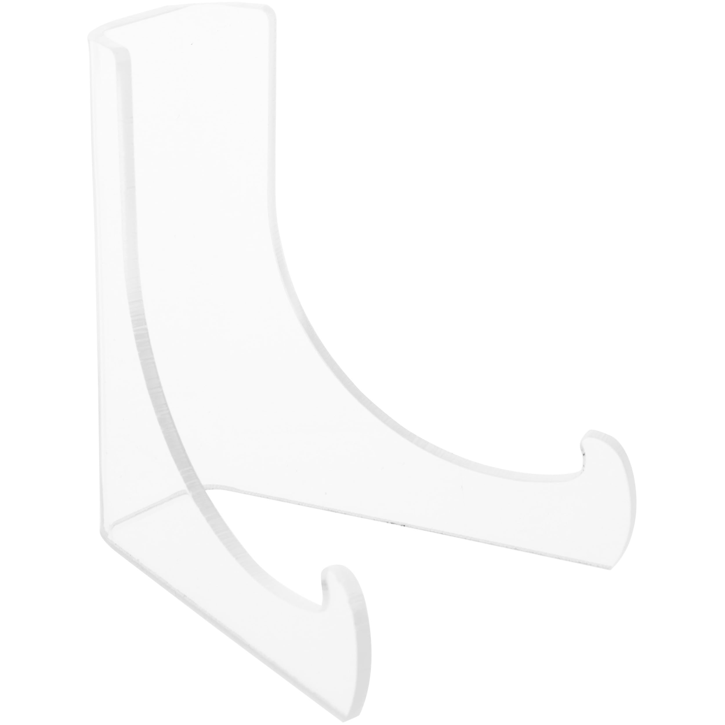12 Pack Clear Acrylic Flat Back Easel Stands with Deep Support Ledges - 3