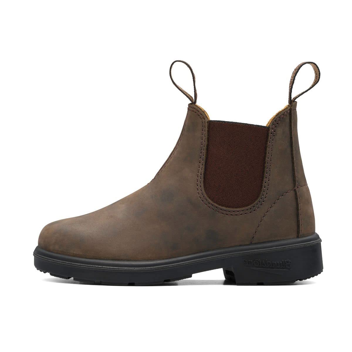 Blundstone Kids 565 Chelsea Boots - Rustic Brown Leather Ankle Boots for Boys & Girls | Size 13 AUS/1 US Kids | Waterproof & Comfortable for School, Outdoor Play & Everyday Wear