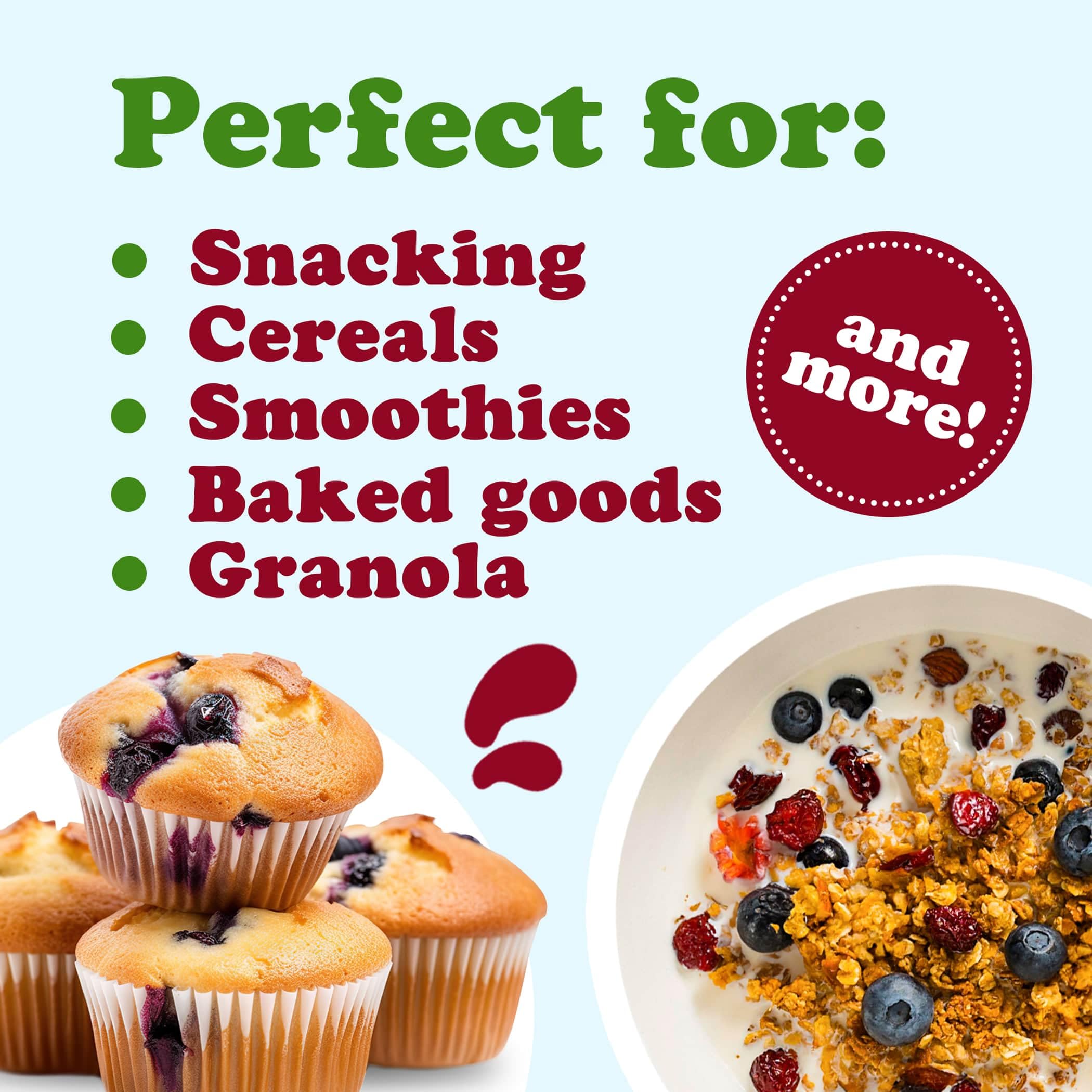 Organic Non-GMO Dried Berries Mix - 16lb Blend of Cherries & Cranberries | Lightly Sweetened with Organic Sugar & Sunflower Oil | Perfect for Snacking, Baking, and Healthy Trail Mixes