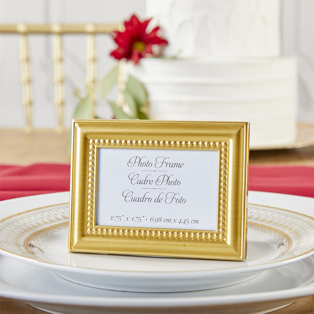 Elegant Gold Beaded Place Card Holders & Photo Holders - Set of 6 for Wedding, Party, Table Decor and Home Display