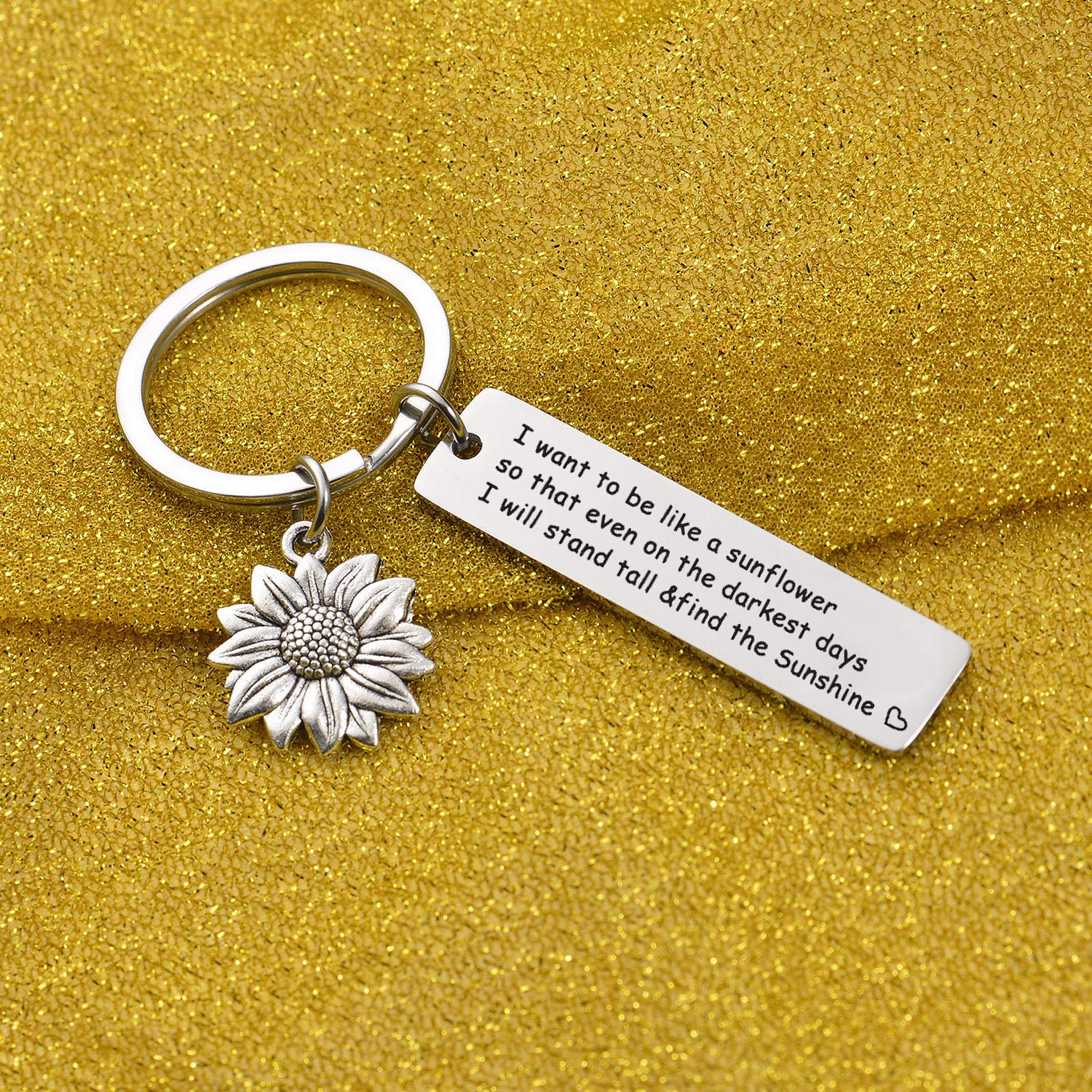 7RVZM Sunflower Keychain - Motivational & Inspirational Jewelry Gift for Women, Best Friend, Sister, Daughter - Positive Sunshine Keychain for Daily Encouragement (Perfect for Birthdays, Graduation, Friendship Day)