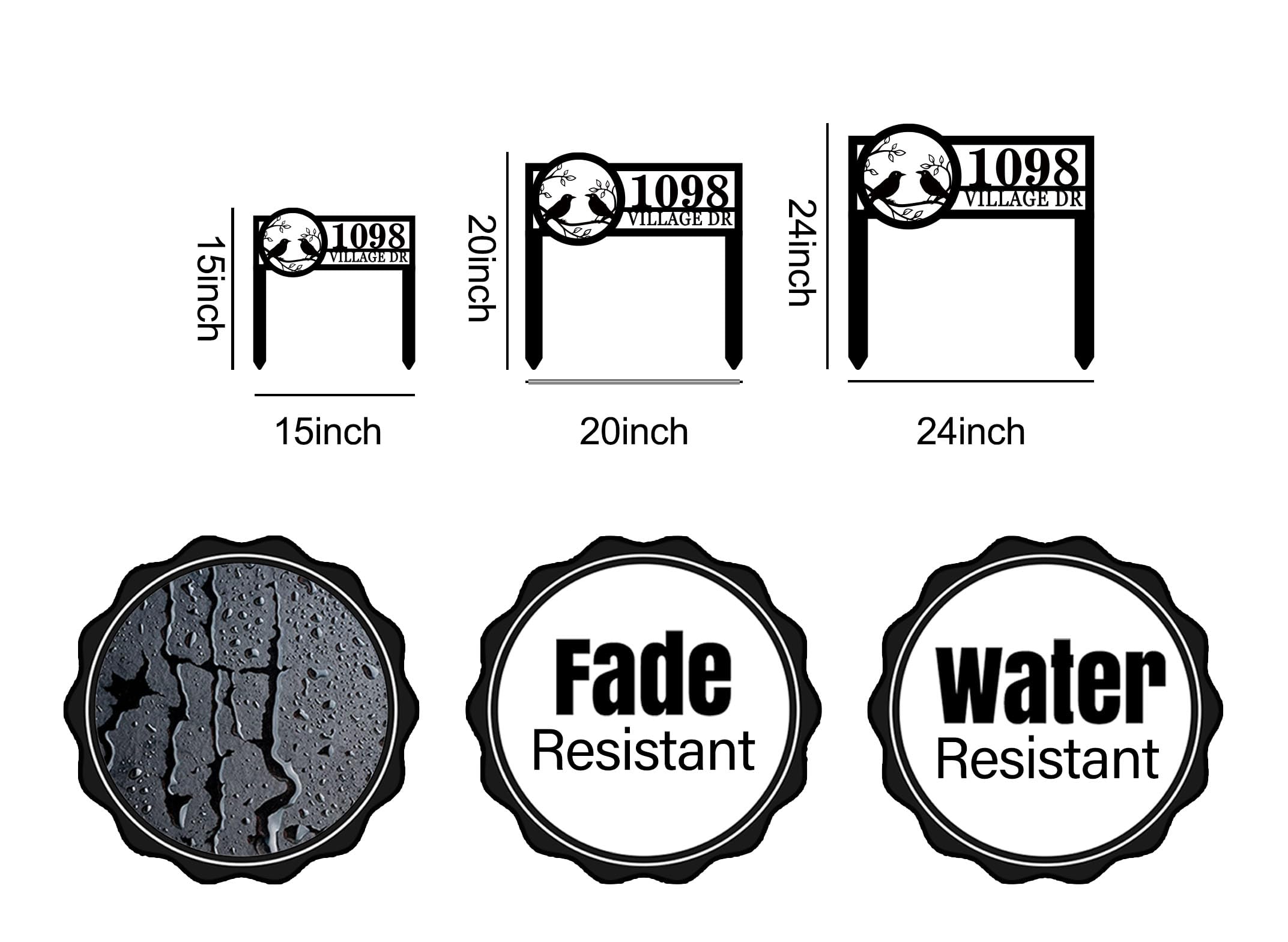 Custom Metal House Number Signs with Stakes - Personalized Yard Address Plaques for Home, Outdoor Address Signs for Mailbox & Front Door - Perfect for Curb Appeal & Package Delivery