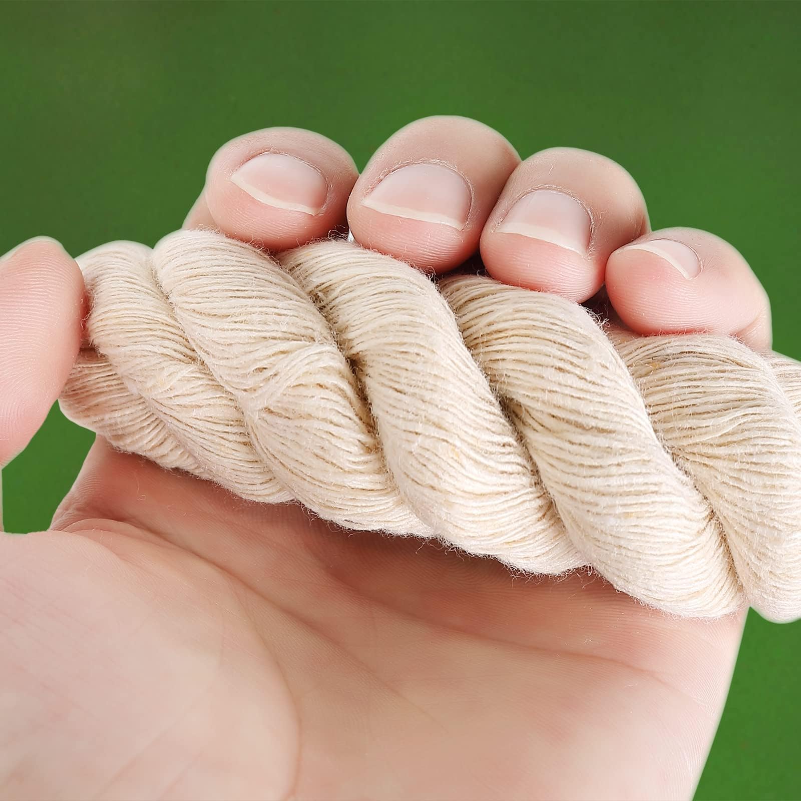 1.5 Inch Thick Natural White Cotton Rope - 50 Feet Heavy Duty Twisted Rope for DIY Crafts, Hammocks, Tug of War, Home Decor & Outdoor Hanging | Perfect for Macrame, Wall Hangings & Backyard Games