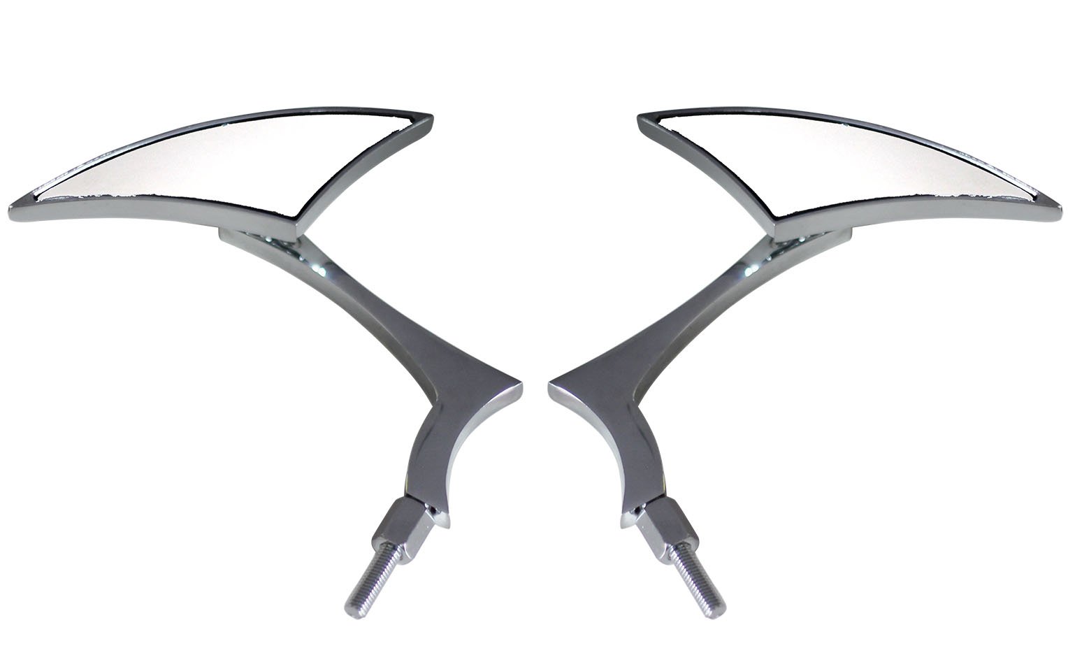 Chrome Aluminum Mini Mirrors for 2010 Honda Sabre 1300 VT1300CS - Sleek Replacement Side Mirrors for Enhanced Safety and Style on Cruiser Motorcycles