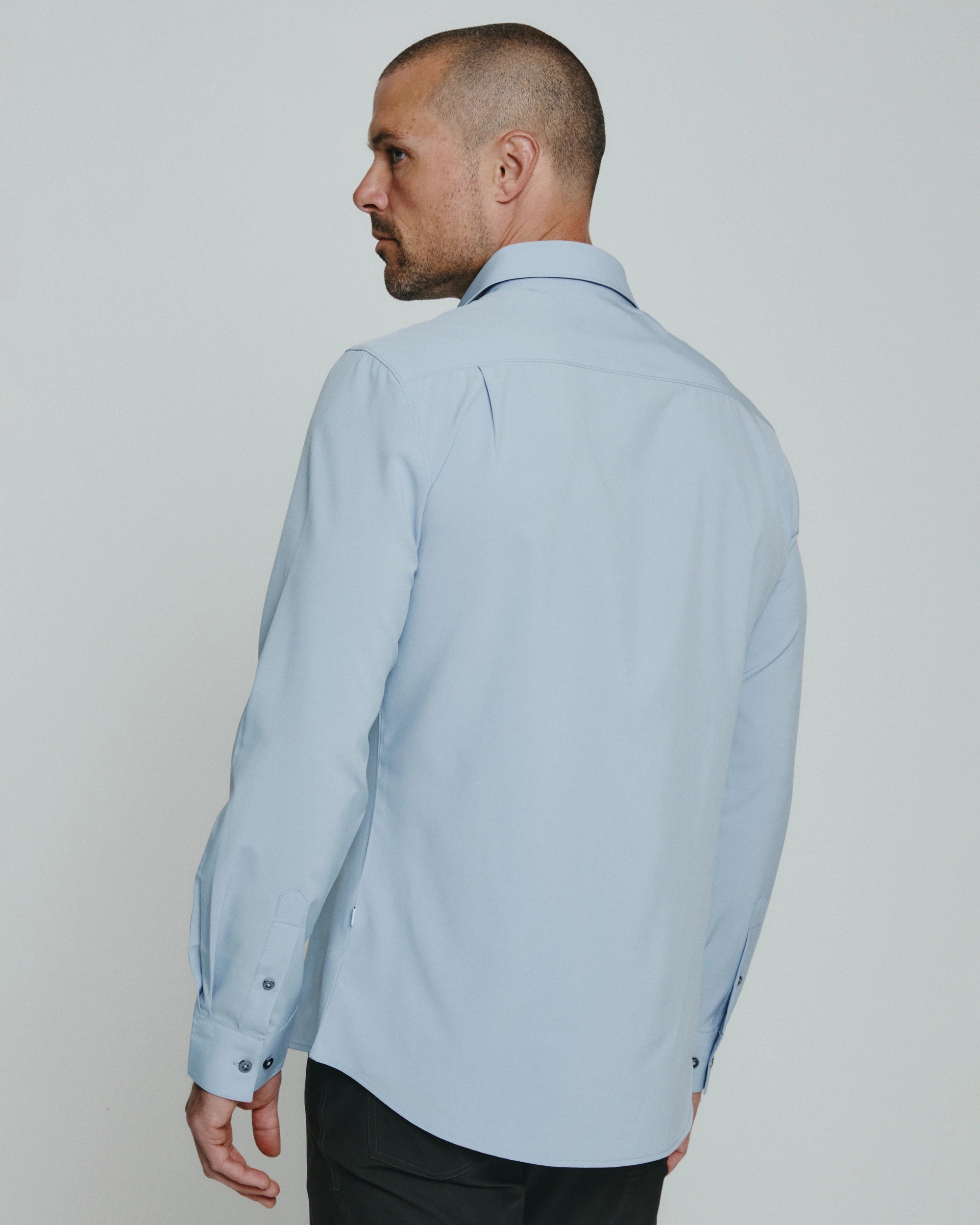 Liberty Long Sleeve Shirt for Men & Women | Comfortable Cotton Button-Down Top in Dusty Blue | Perfect for Office, Casual Wear & Outdoor Activities