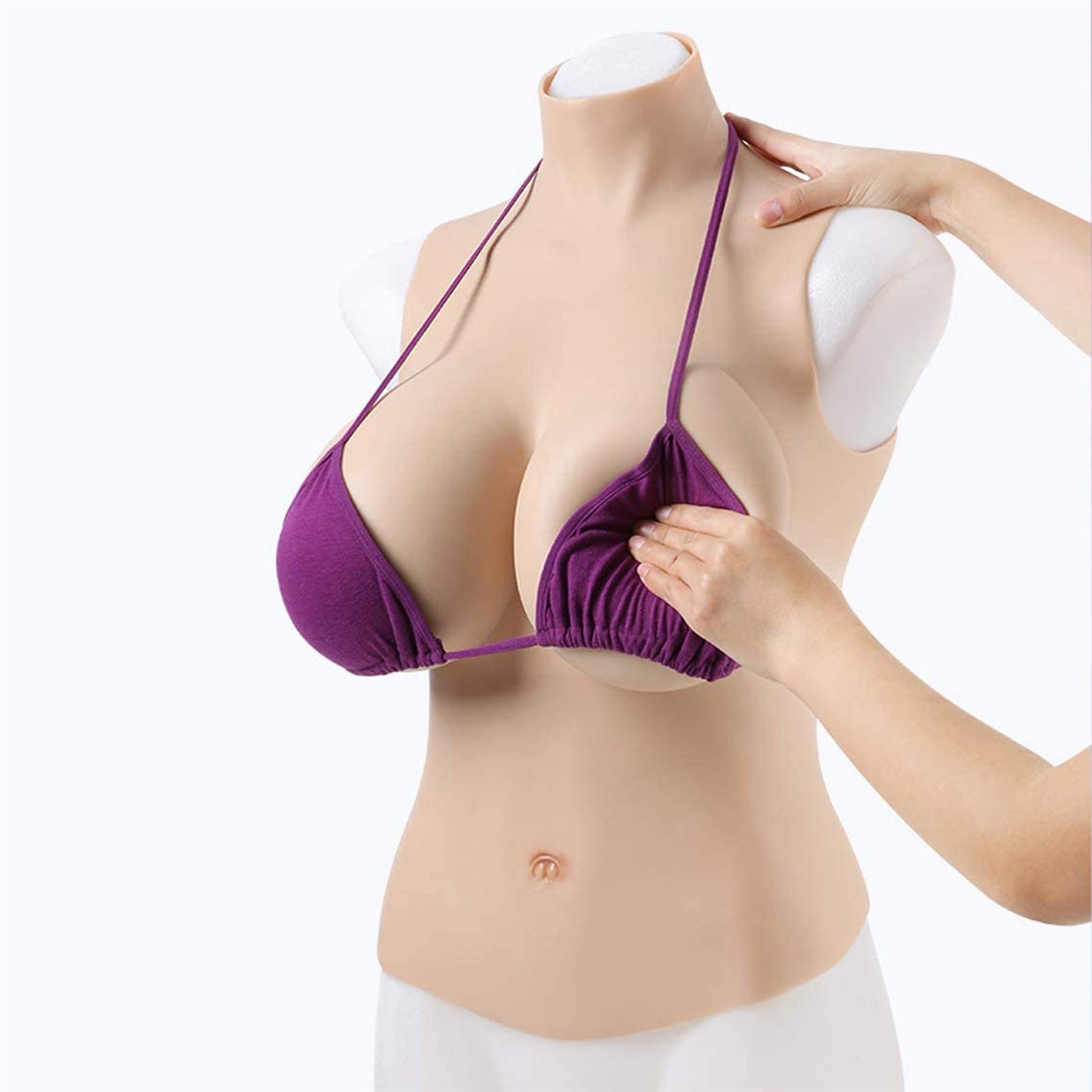 Premium Silicone C-I Cup Breastplate for Crossdressers & Transgender - Natural Looking Fake Breast Forms for Cosplay, Drag Shows & Everyday Wear - Comfortable Bodysuit Enhancer (White) - Perfect for Costume Parties, Gender Affirmation & Confidence Boosting