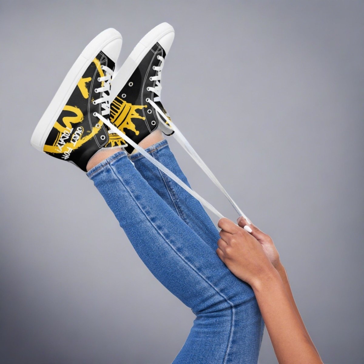 Empowering Women's High Top Sneakers - Sobriety Statement Edition - Perfect for Workouts, Casual Wear & Inspirational Fashion