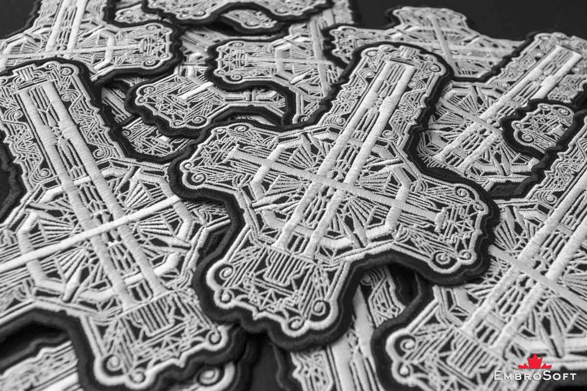 Ghost Band Grucifix Cross Patch Black and White - Papa Emeritus Embroidered Iron-on Patches for Jackets & Vests - Heavy Metal Embroidery Emblem – Iron On and Sew On Applique Patch for Bikers & Rock Fans - 10 x 15.2 inches - Perfect for Denim, Leather & Backpacks