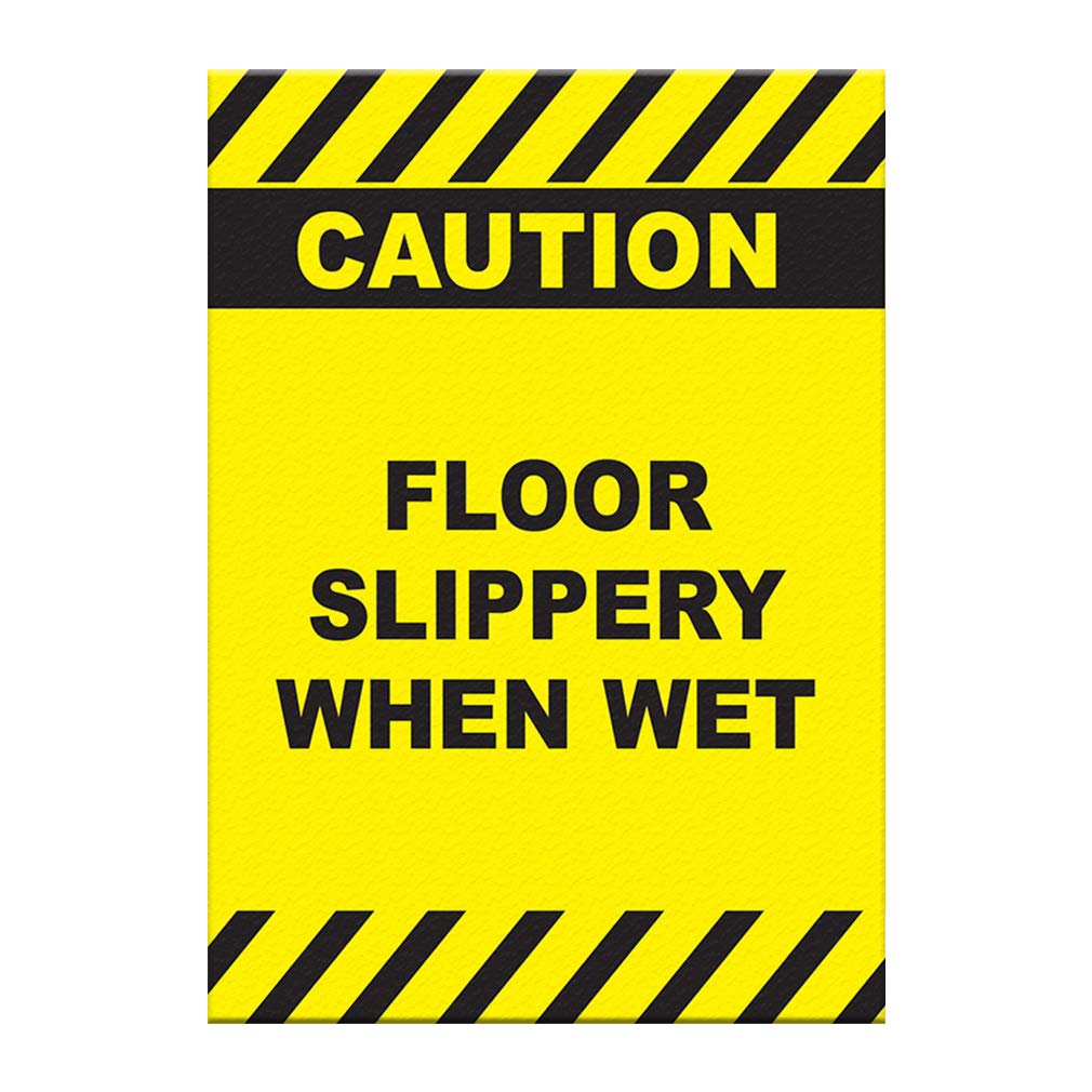 Anti-Slip Floor Caution Decals - Yellow Wet Floor Warning Signs, 36 Inch Vertical Safety Stickers for Industrial & Home Use - Perfect for Bathrooms, Kitchens and Workplaces
