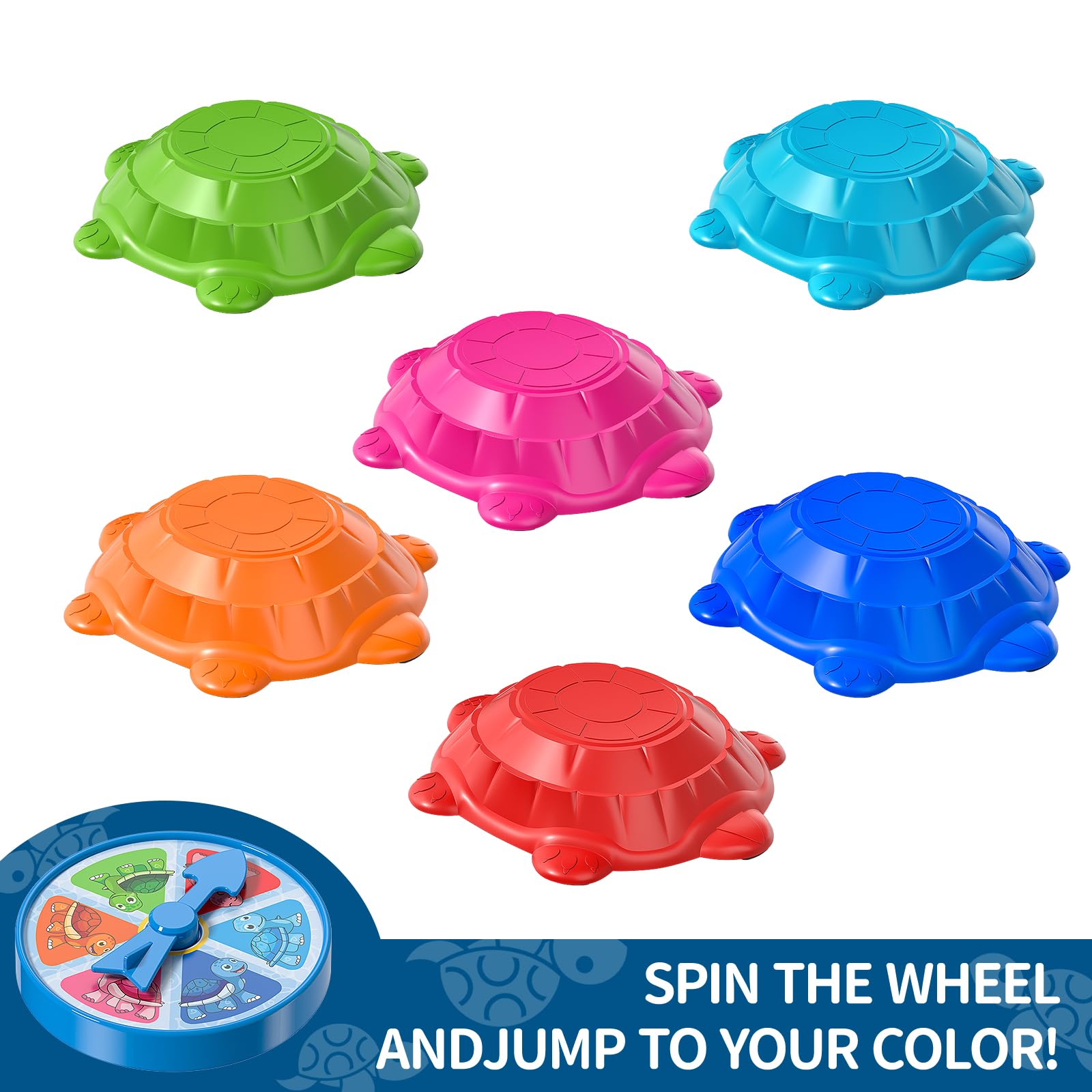 Non-Slip Turtle Stepping Stones for Kids Ages 3-8 | 6-Piece Balance & Coordination Toys for Indoor/Outdoor Play | Perfect for Obstacle Courses, Backyard Games & Sensory Play | Great Gift for Toddlers & Preschoolers