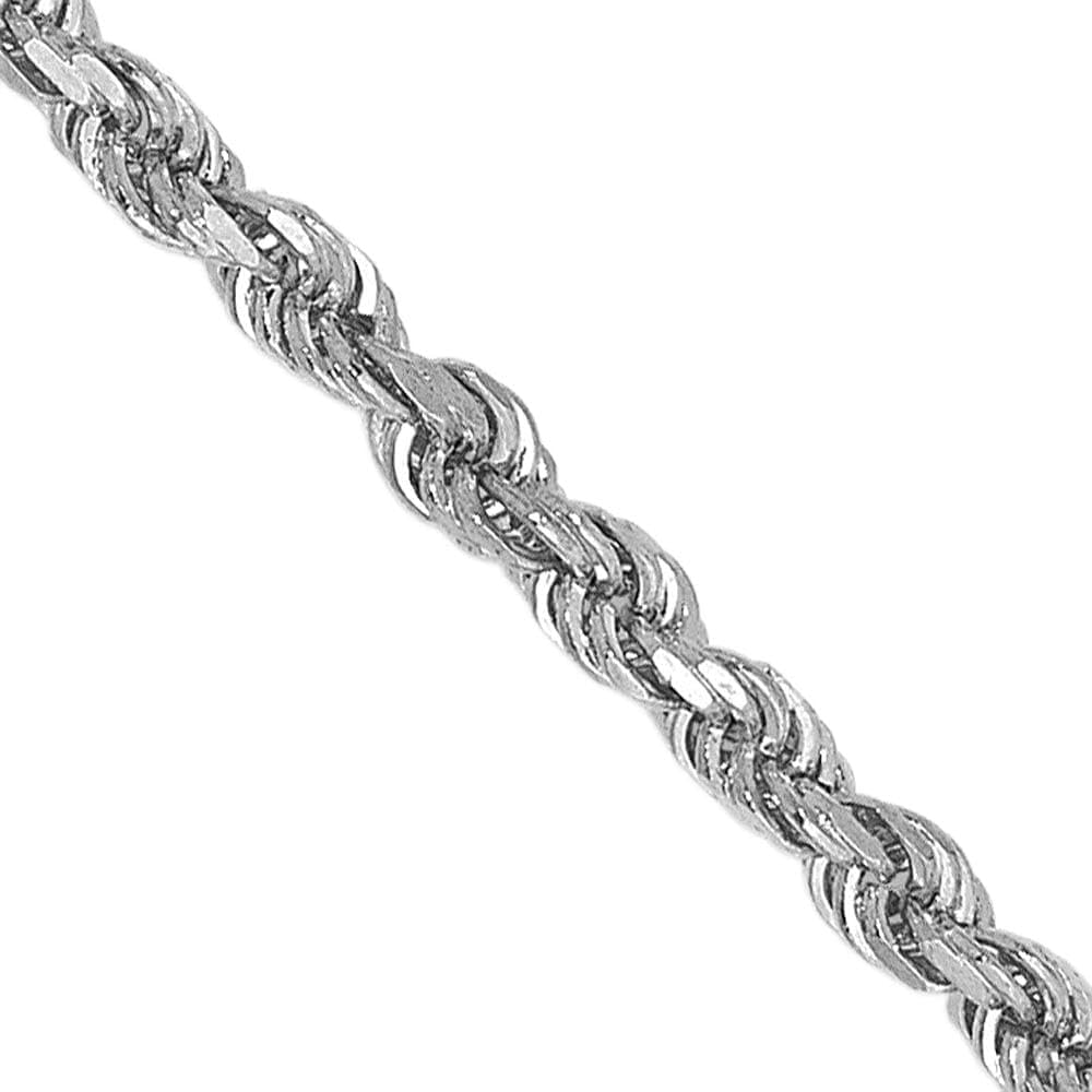 1.75mm 10K White Gold Diamond Cut Solid Rope Chain Anklet - Elegant Black Bow Design for Women, Perfect for Weddings, Parties & Everyday Wear