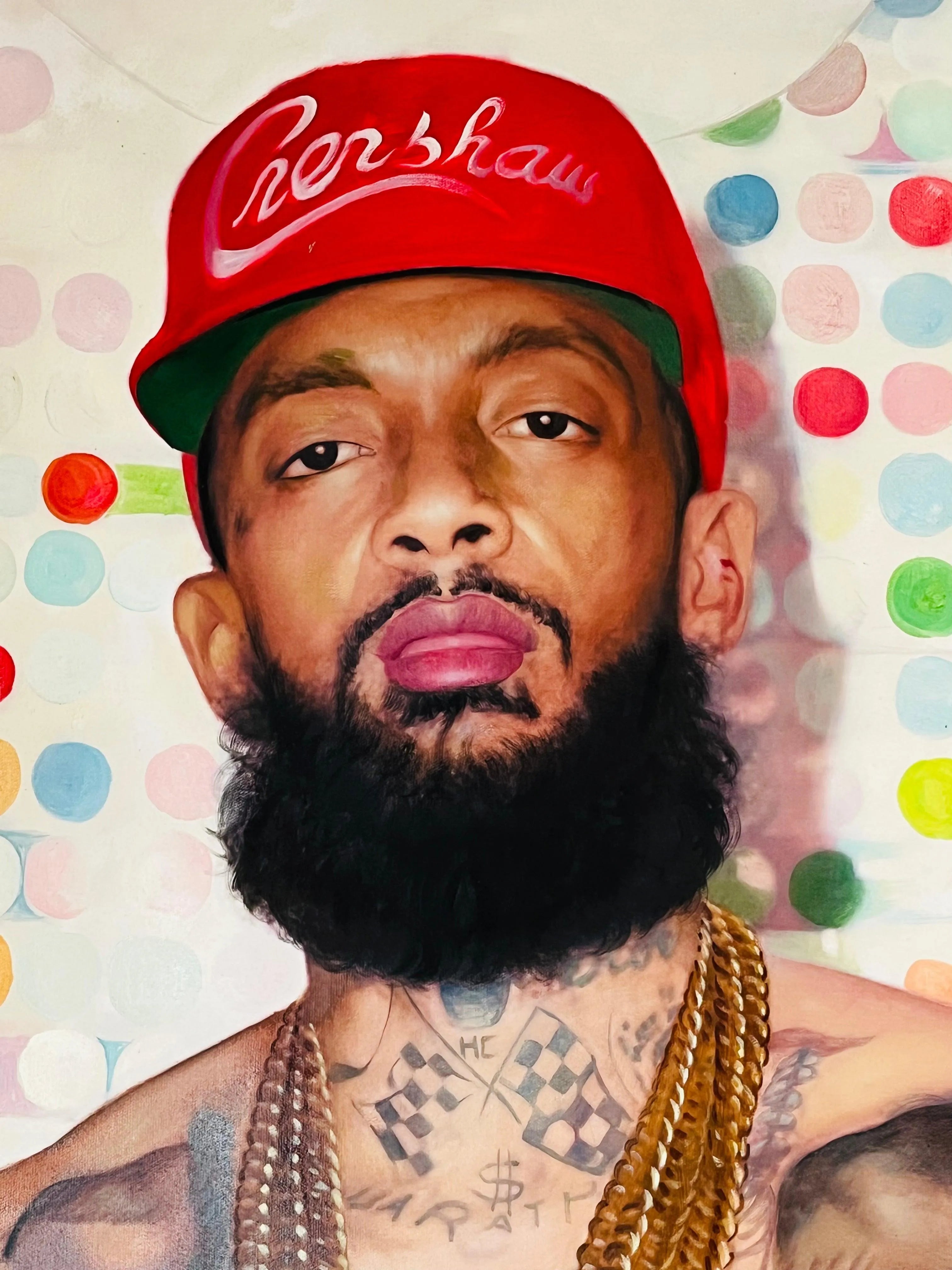 Original Nipsey Hussle Oil Painting - Hand Painted Realism Portrait - Authentic Artwork for Home Decor, Office & Gifts