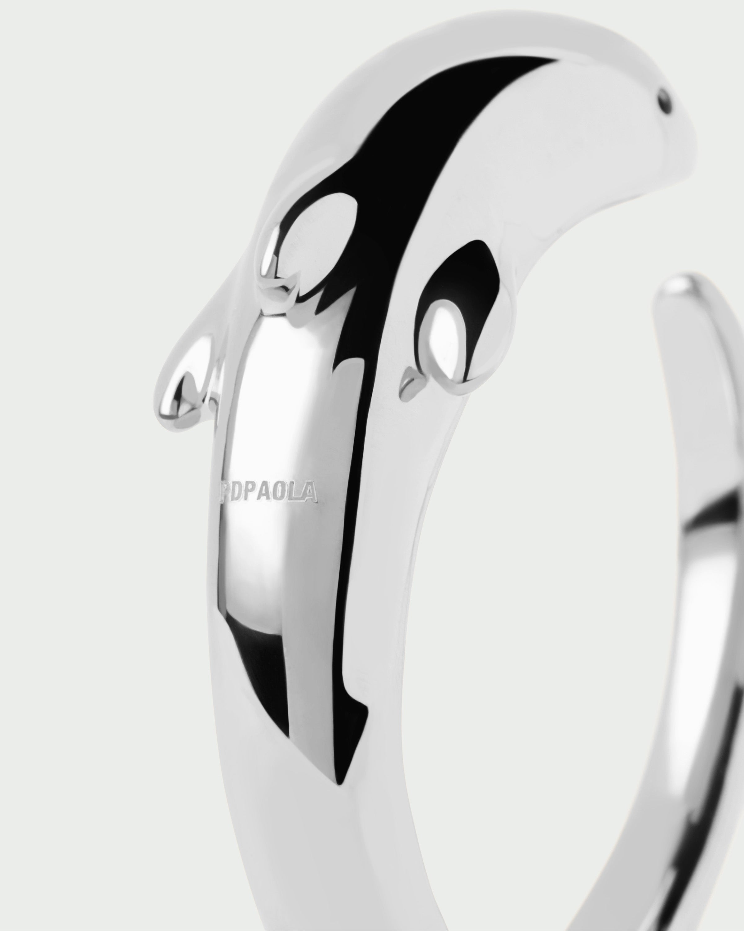 GRID Dolphin Silver Bangle Bracelet for Women - Elegant Stackable Jewelry Gift for Birthday, Anniversary & Special Occasions