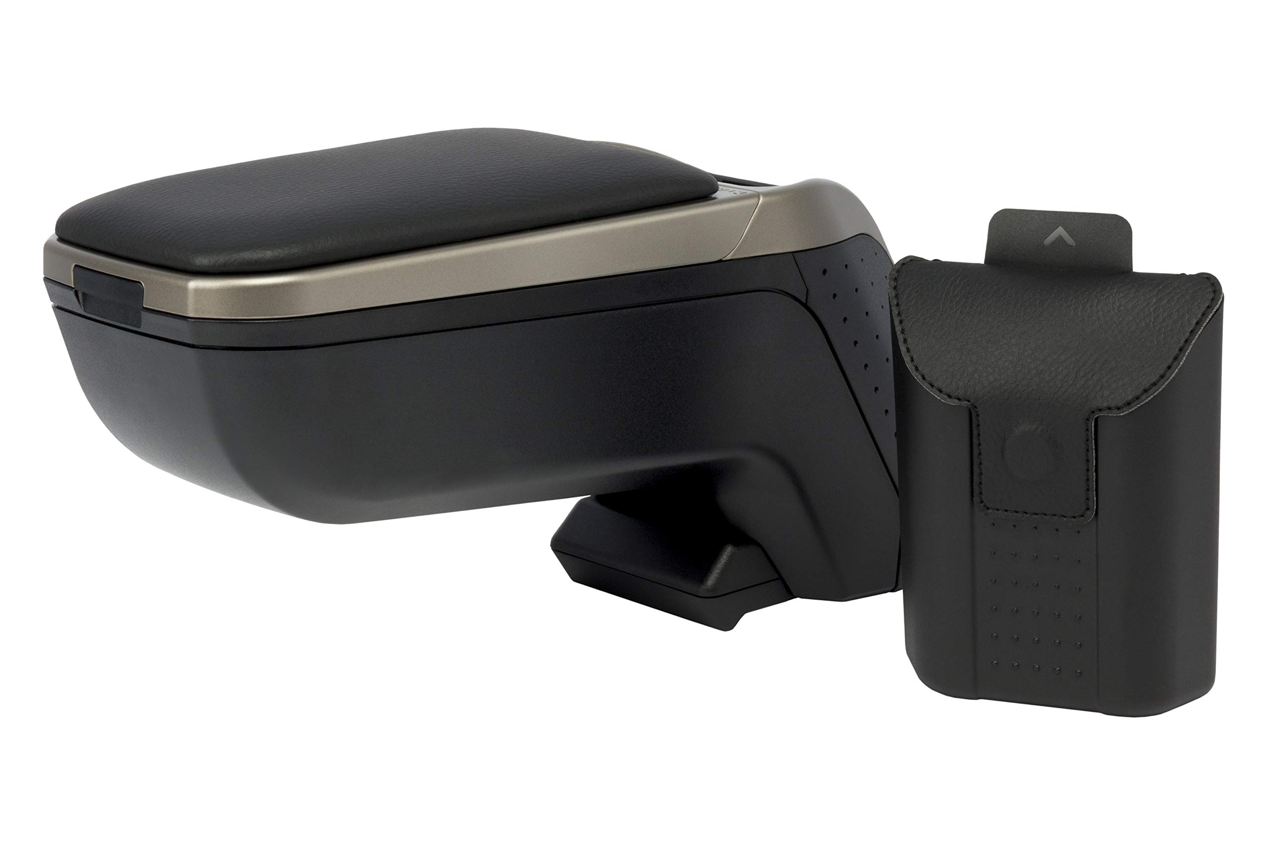 Armster 2 Black/Grey Car Seat Armrest with Storage Compartment & Foldable Design - Perfect for SEAT Arona (2018-2023) Models | Ideal for Long Drives & Road Trips