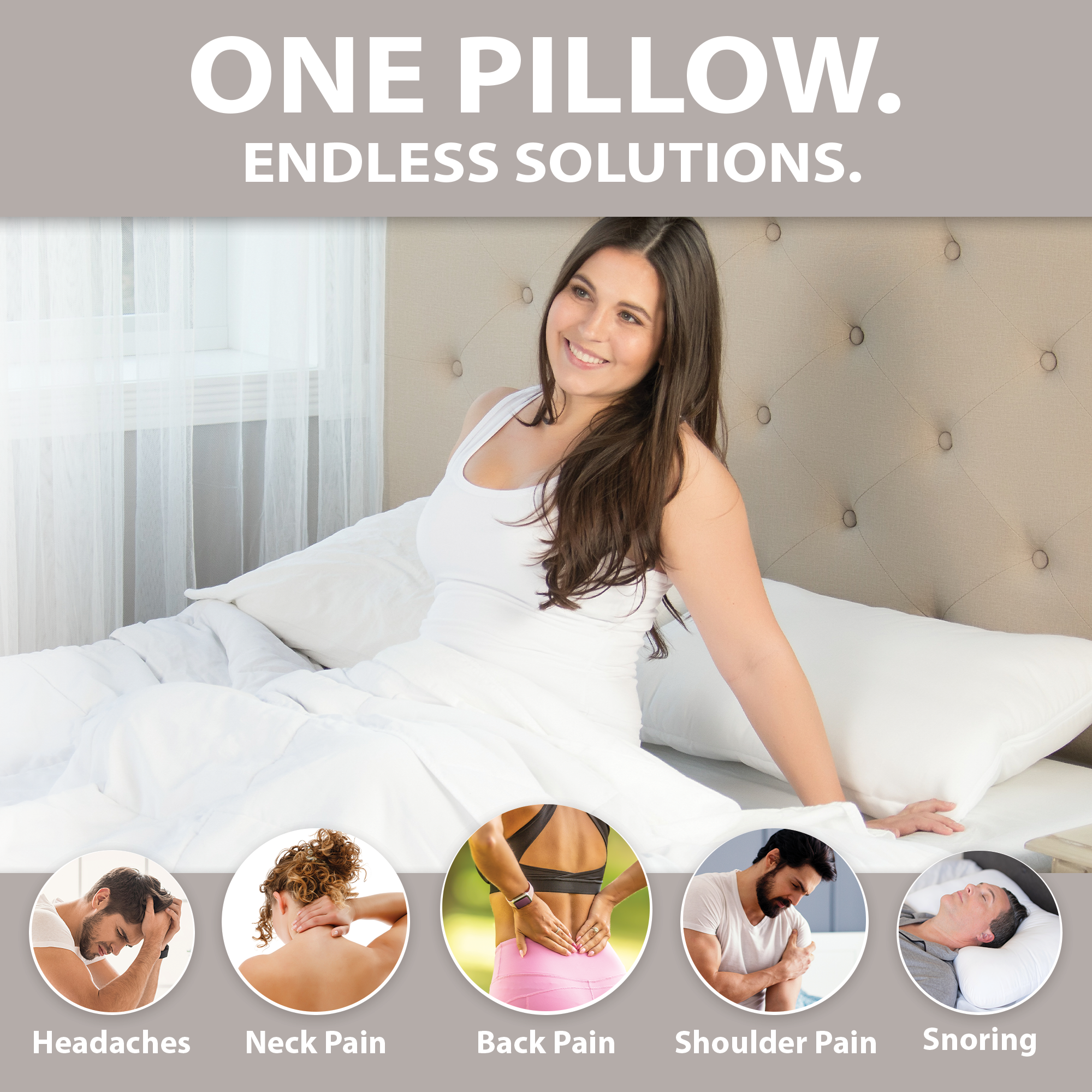 Tri Core Water Pillow for Neck Pain Relief - Adjustable Cervical Support Pillow with Cooling Gel - Ideal for Side, Back & Stomach Sleepers - Perfect for Home, Travel & Office Use