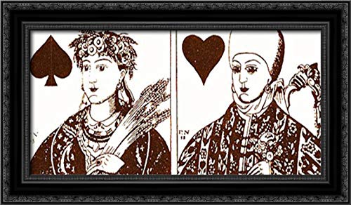 Heorhiy Narbut Black Ornate Wood Framed Canvas Art - 24x14 Playing Cards Wall Decor for Game Rooms, Man Caves & Home Theaters