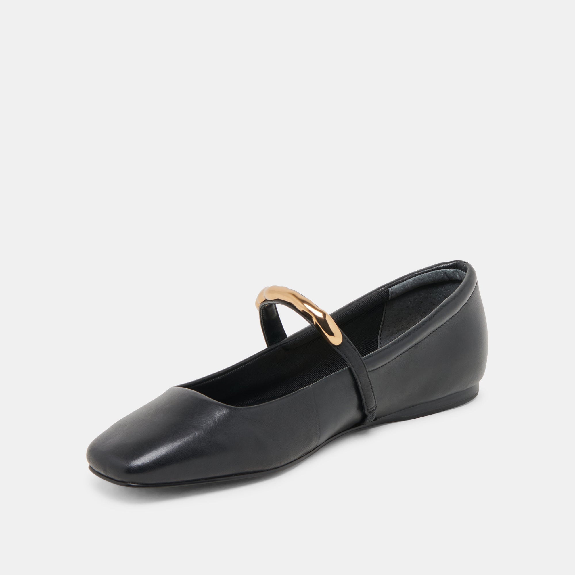 RADYA Women's Black Leather Ballet Flats - Comfortable & Stylish Shoes for Work, Travel & Casual Wear
