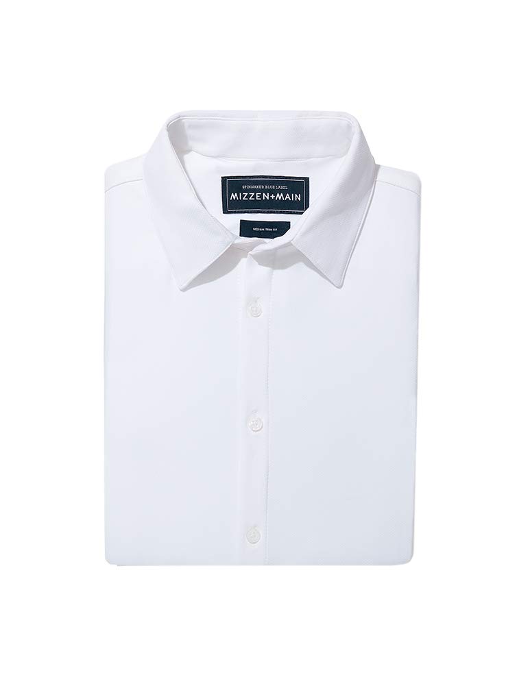 Mizzen + Main Spinnaker Men's Slim Fit Button Down Dress Shirt - Premium Comfort for Business, Office & Formal Occasions