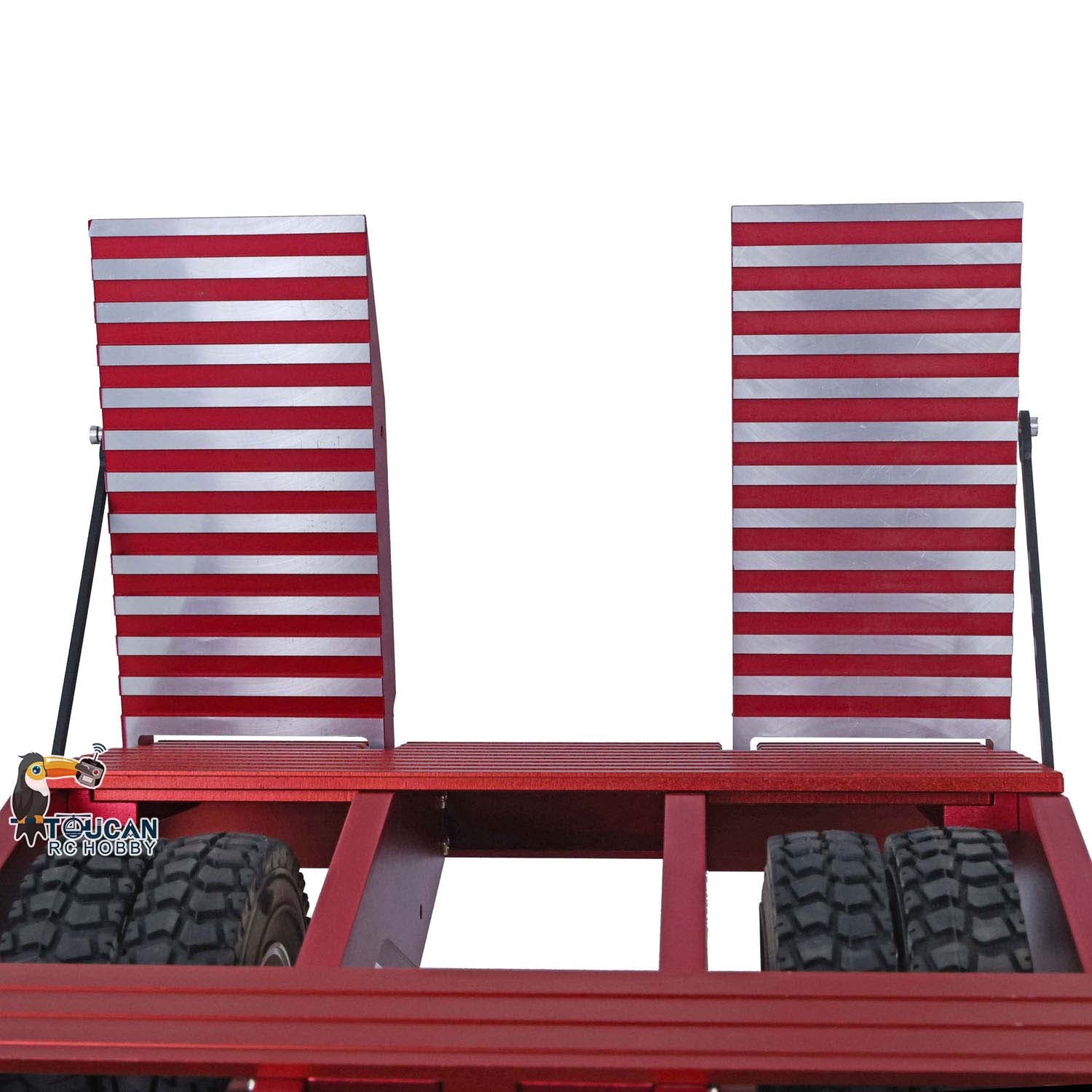 1/14 Scale Heavy Duty Metal Chassis RC Semi Trailer - 2 Axle Construction Truck Accessory for DIY Model Cars (106x21x20cm) - Perfect for RC Construction Vehicle Simulation & Off-Road Play