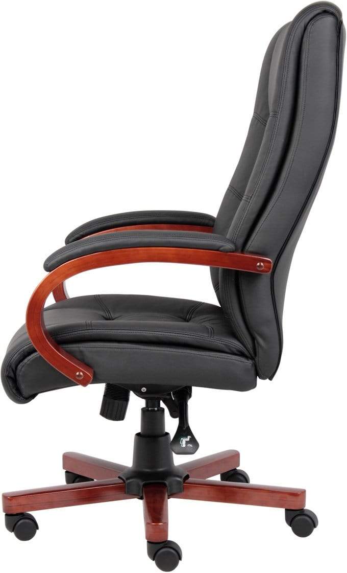 Premium Boss High Back Executive Office Chair with Wood Finish [B8991 C] - Ergonomic Support for Long Work Hours in Home & Corporate Offices