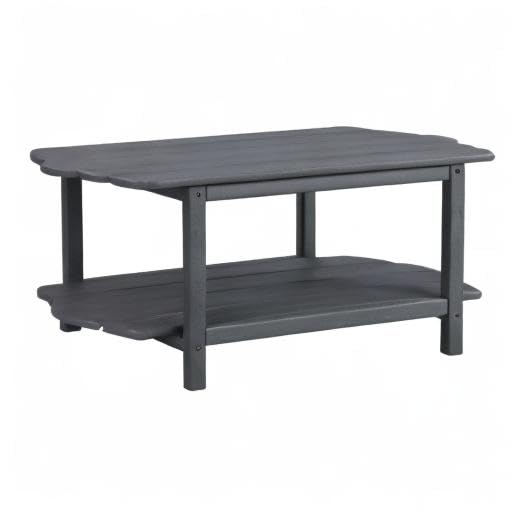 Adirondack Outdoor Patio Table - 2-Tier Irregular Grey Coffee Table for Garden, Indoor & Sun Room | Perfect for Backyard, Poolside & Porch Relaxation