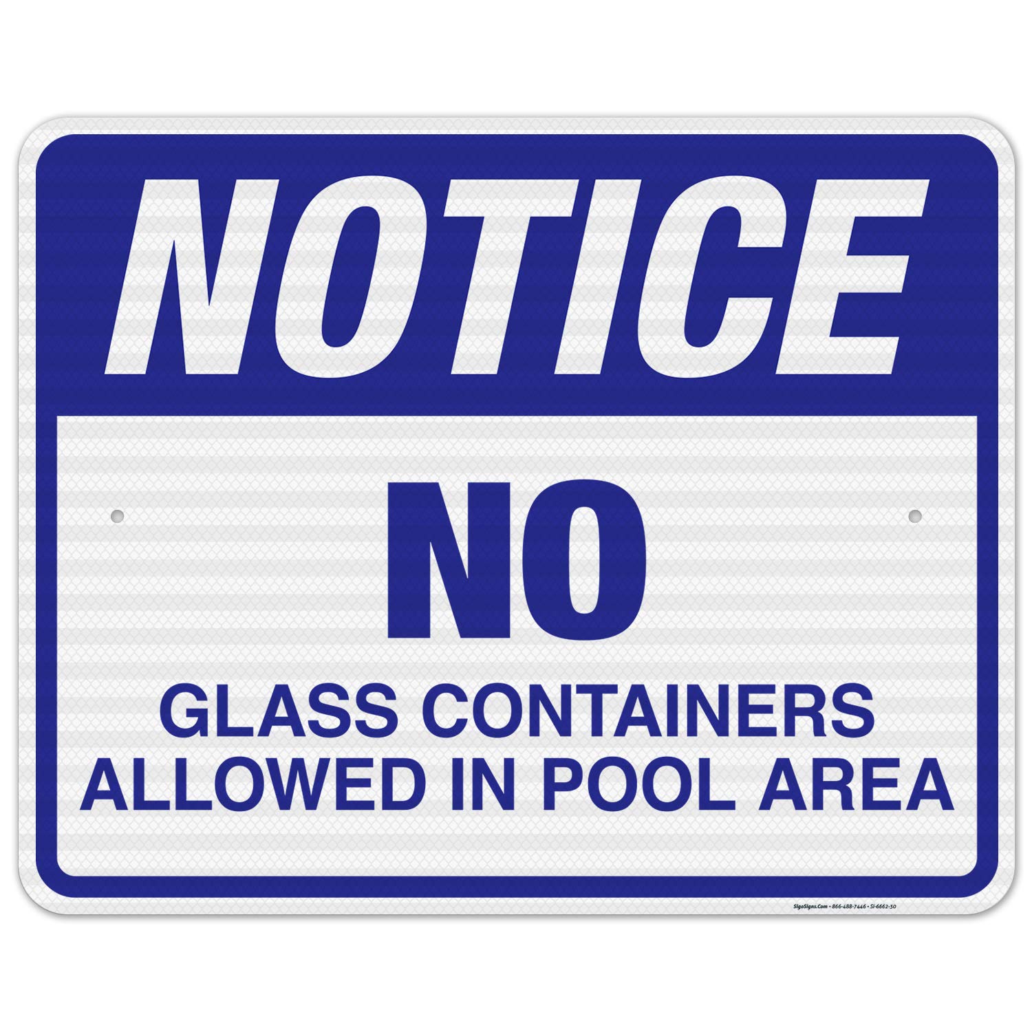 No Glass Containers Allowed Sign - 24x30 Inch Pool Area Warning Sign with 3M EGP Reflective .080 Aluminum, Fade Resistant for Indoor & Outdoor Use - Made in USA - Ideal for Swimming Pools, Water Parks and Public Recreation Areas
