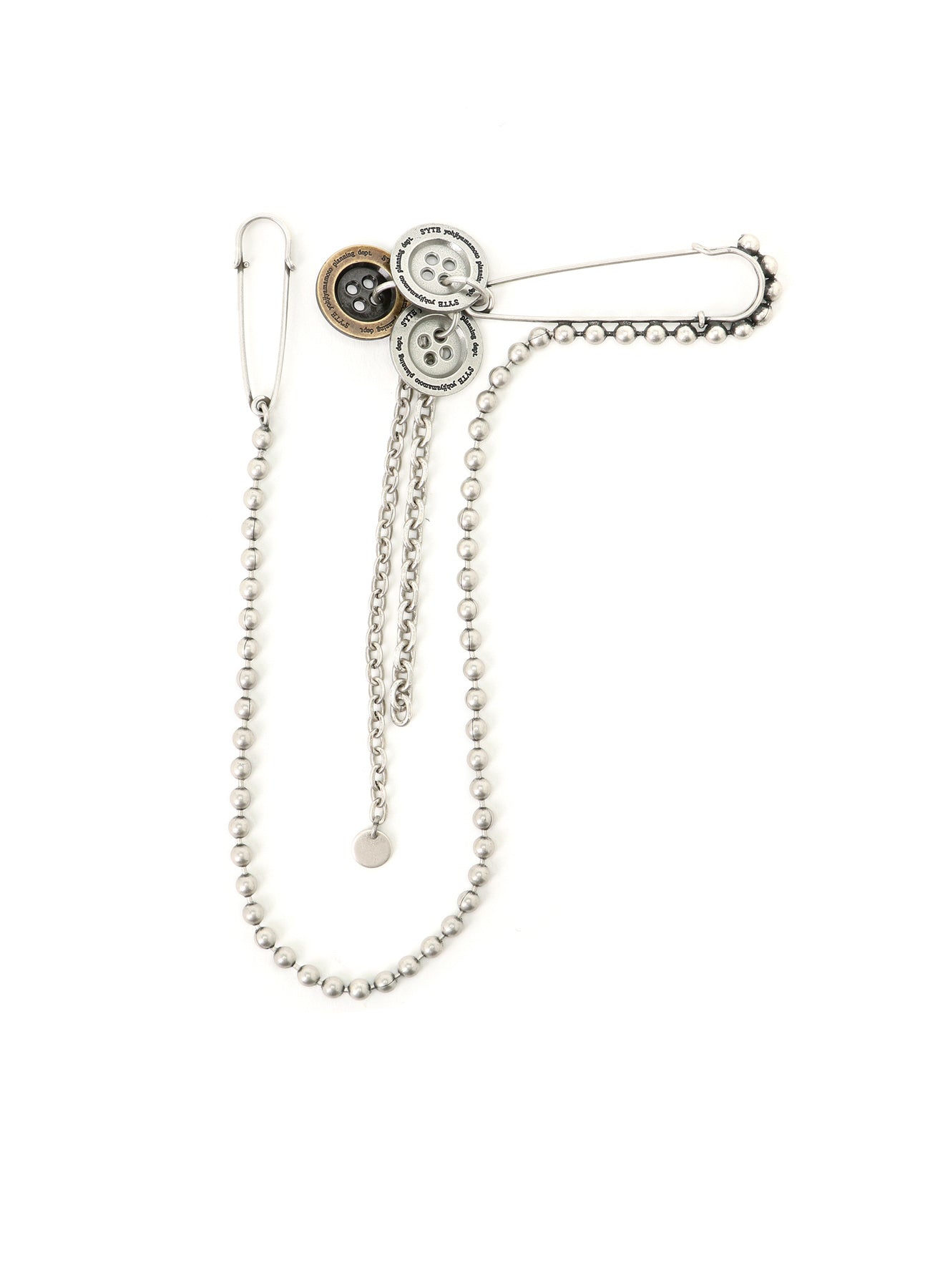 Vintage Brass Multi-Button Ball Chain Brooch Pin - Elegant Statement Jewelry for Women, Perfect for Blazers, Scarves & Hat Accessories