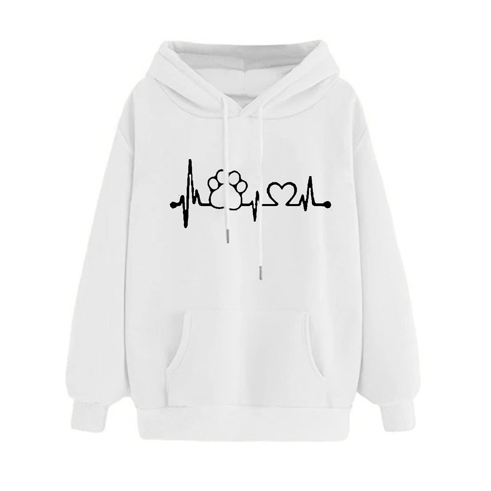 Women's Graphic Hoodies - Cute Panda Print Long Sleeve Pullover Sweatshirt | Lightweight Drop Shoulder Casual Hooded Top for Everyday Wear & Street Fashion